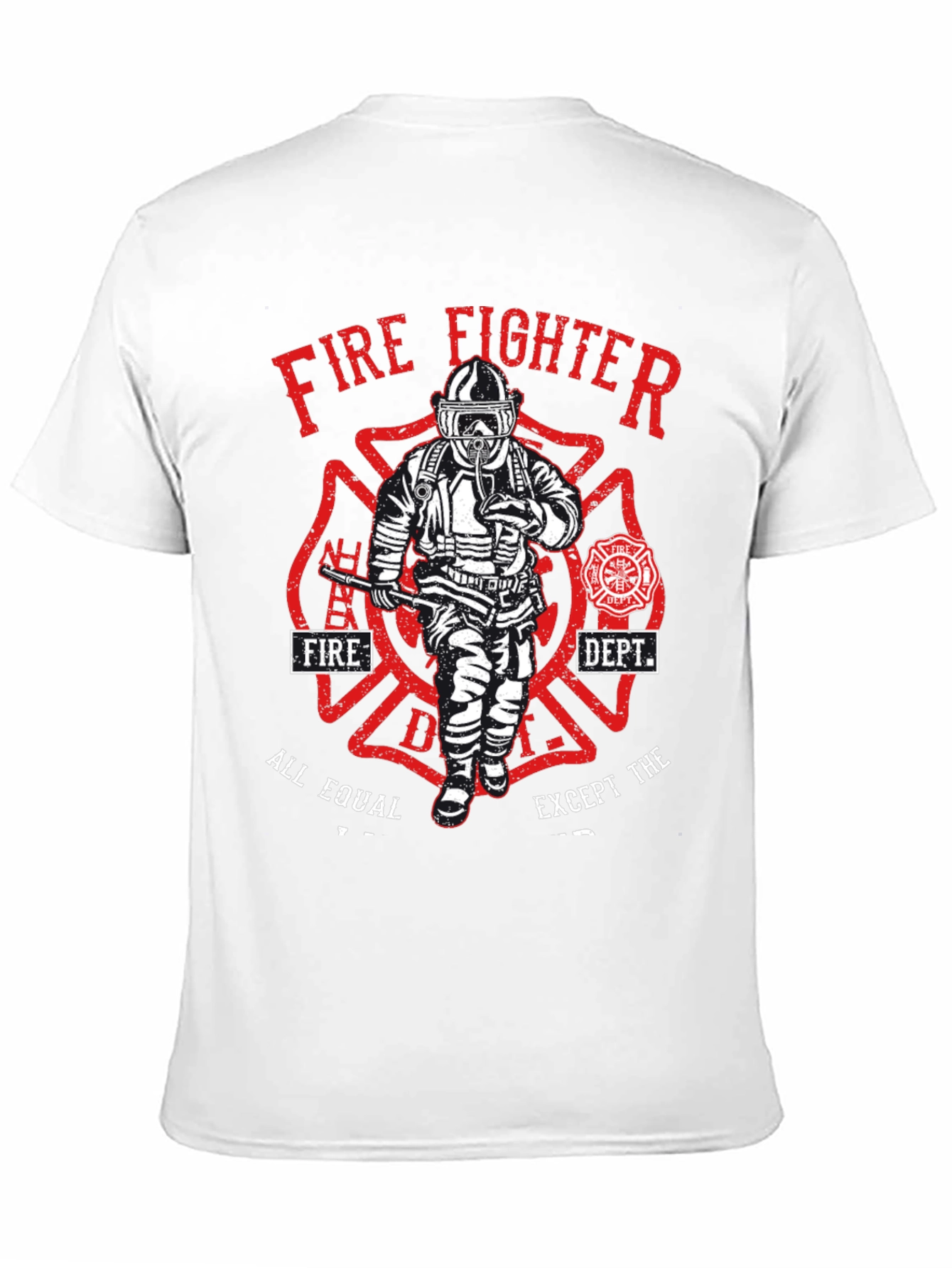 Black Firefighter Graphic T-Shirt - All Equal Except view 11