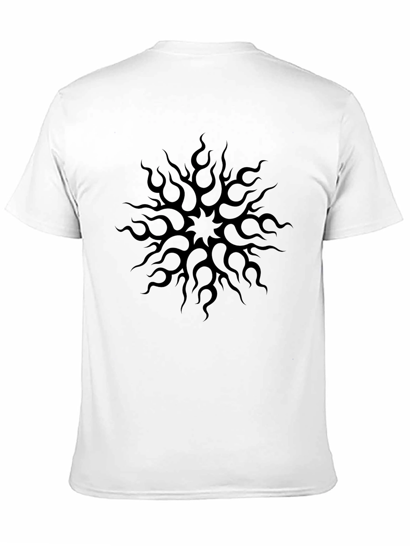 Black Black Graphic Tee - Flame Mandala Design view 11