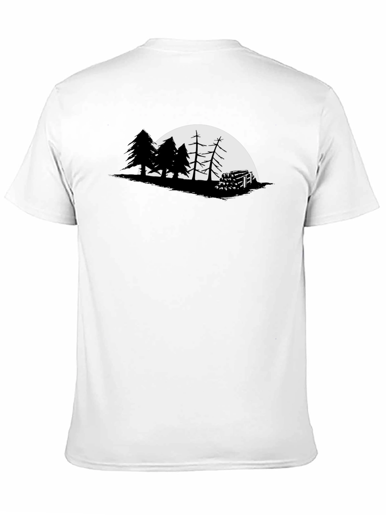 Black Nature Silhouette Graphic Tee - Men's Black T-Shirt view 11