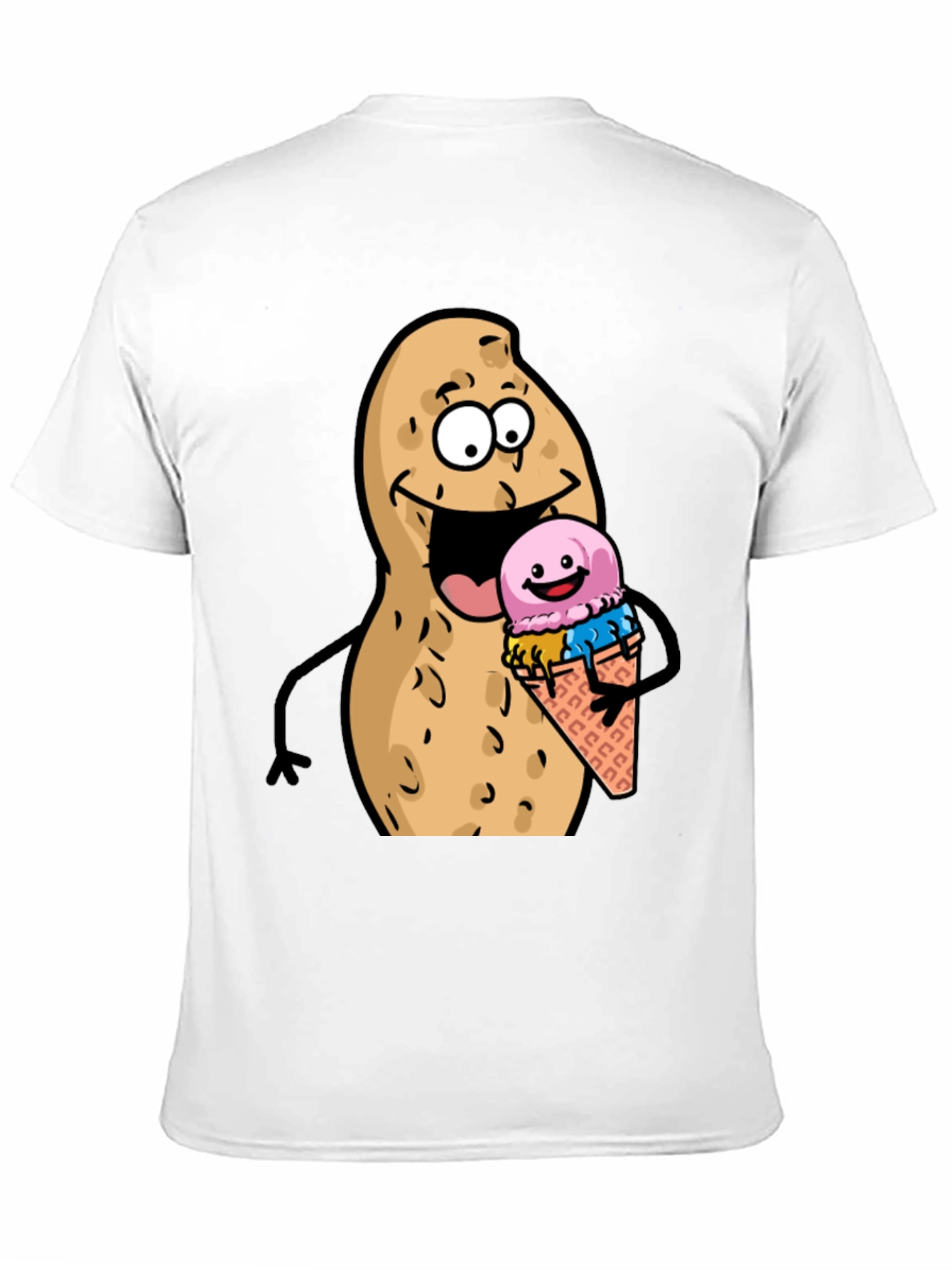 Black Funny Peanut Ice Cream Black T-Shirt view 11