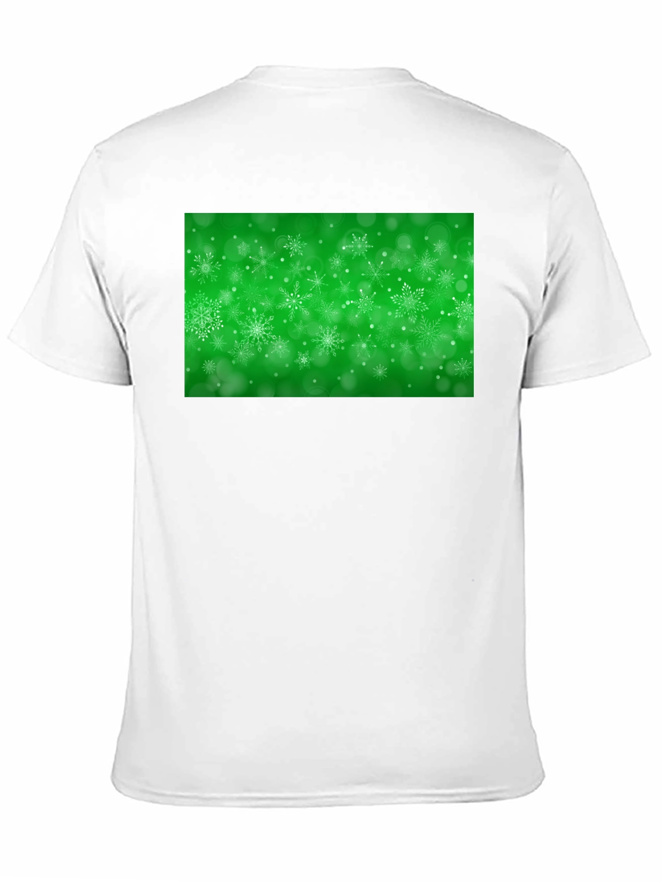 Black Snowflake Festive Green Holiday T-Shirt view 11