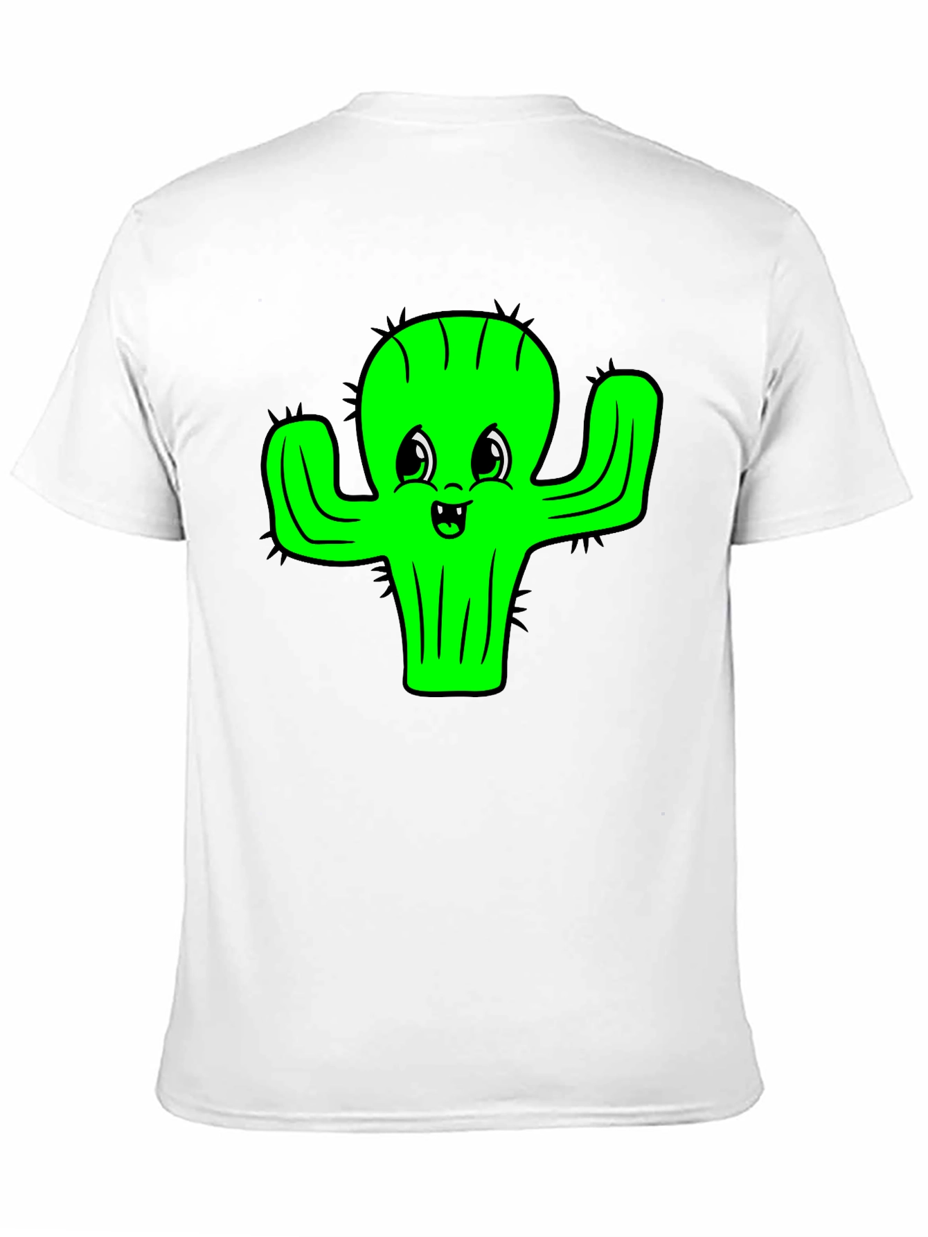 Cute Cactus Graphic Tee - Black Cotton T-Shirt - 11