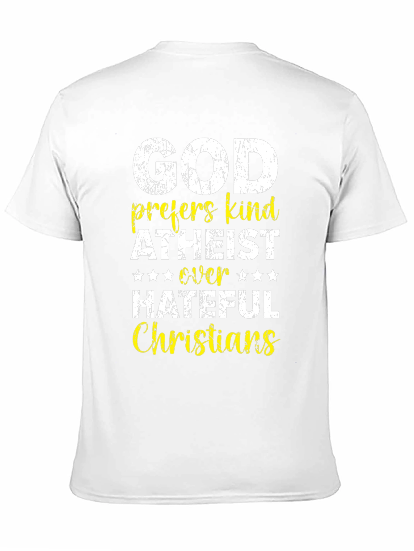 Black God Prefers Kind Atheist T-Shirt view 11