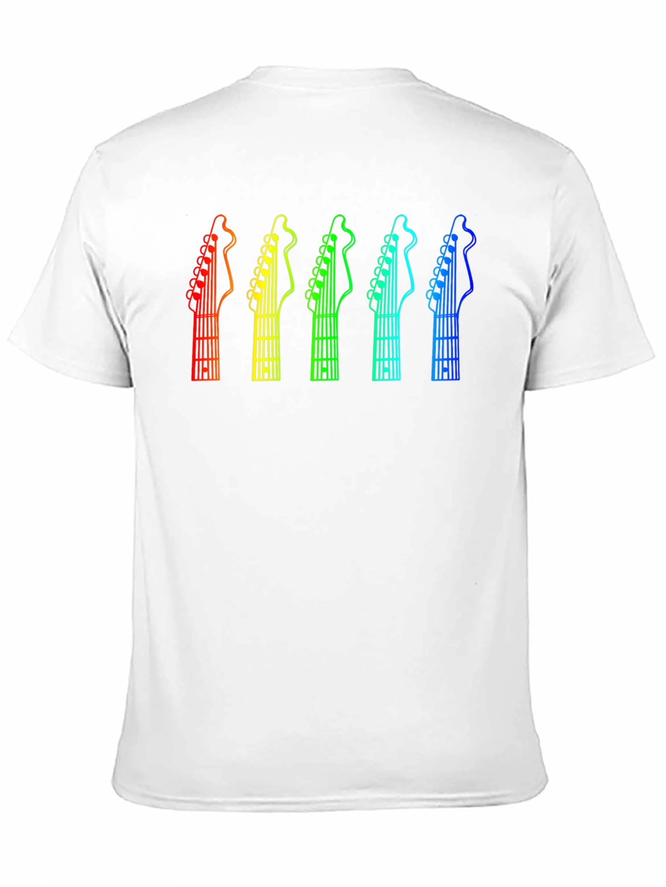 Black Rainbow Guitar Headstock T-Shirt - Music Lover Tee view 11