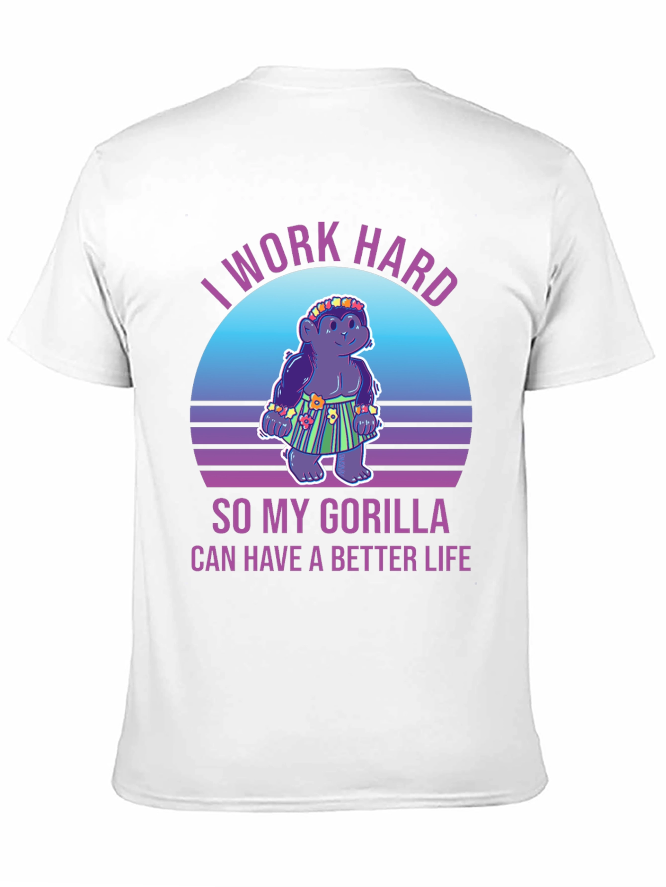 Black I Work Hard for My Gorilla T-Shirt view 11