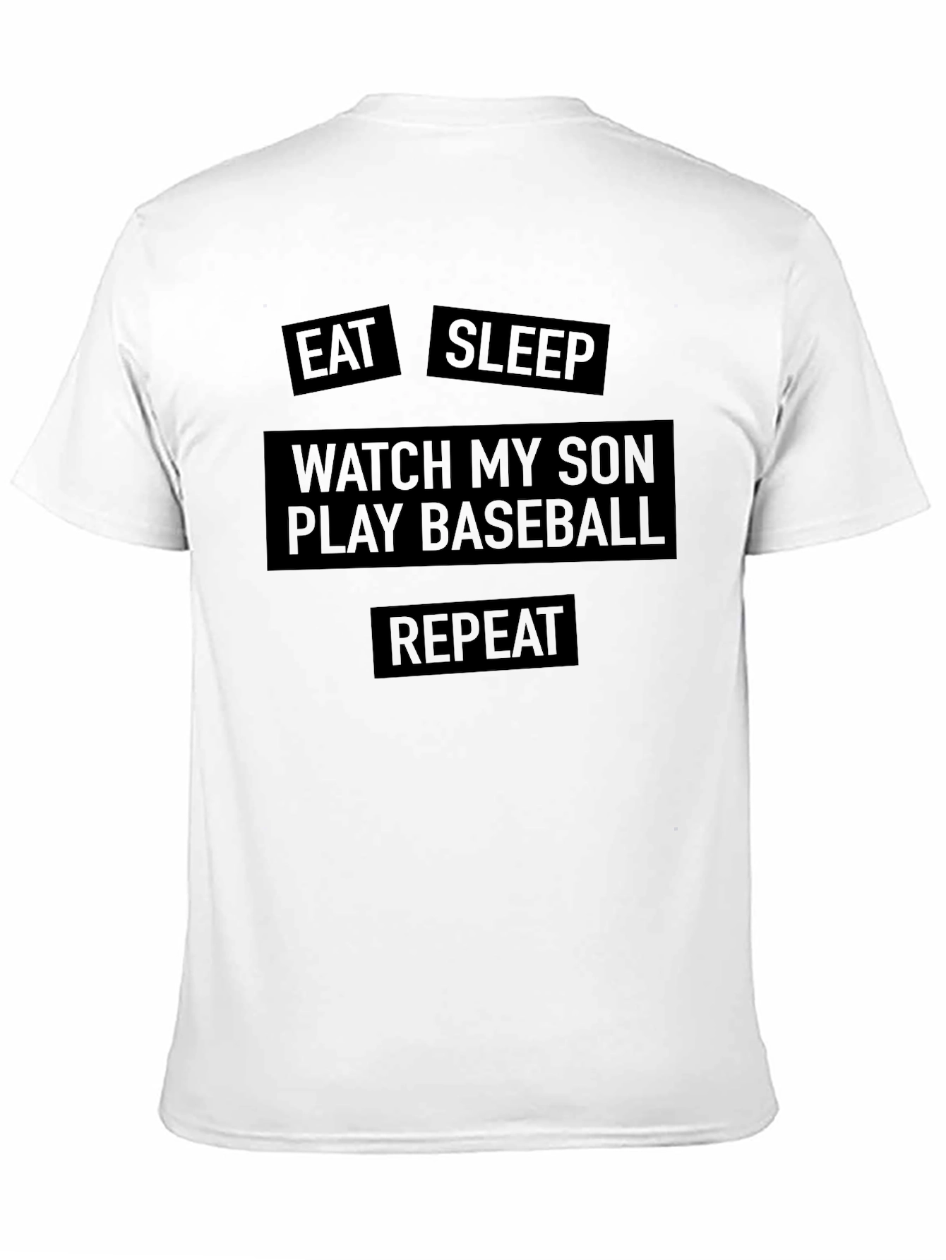 Black Eat Sleep Watch My Son Play Baseball Men's T-Shirt view 11