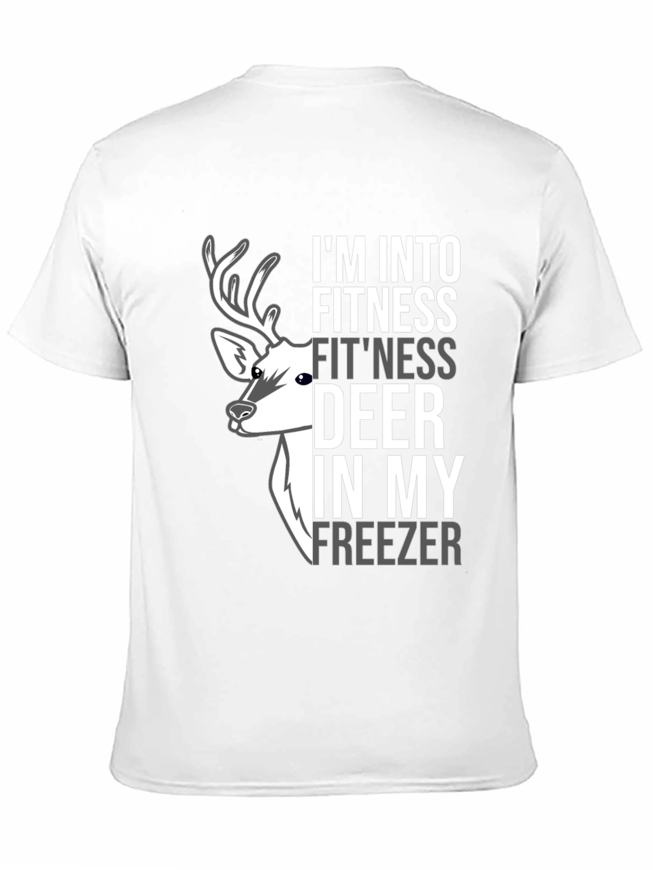 Black Fitness Deer Freezer Novelty Graphic Tee view 11