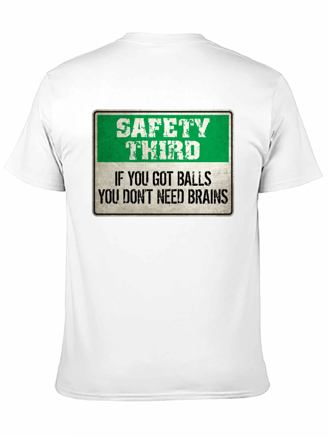 Black Safety Third Graphic Tee - Humorous Mens T-Shirt view 11
