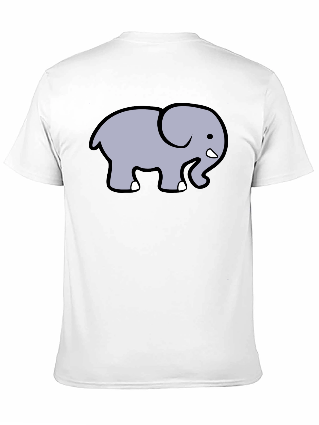 Black Cute Elephant Graphic T-Shirt - Black Cotton Tee view 11