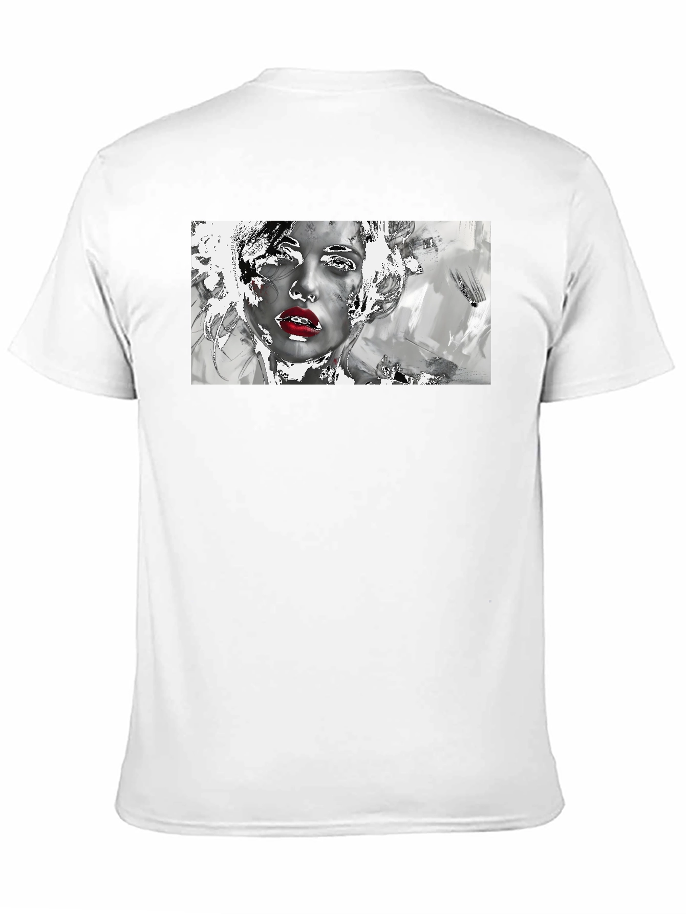 Black Abstract Art Graphic Tee - Black Cotton Blend view 11