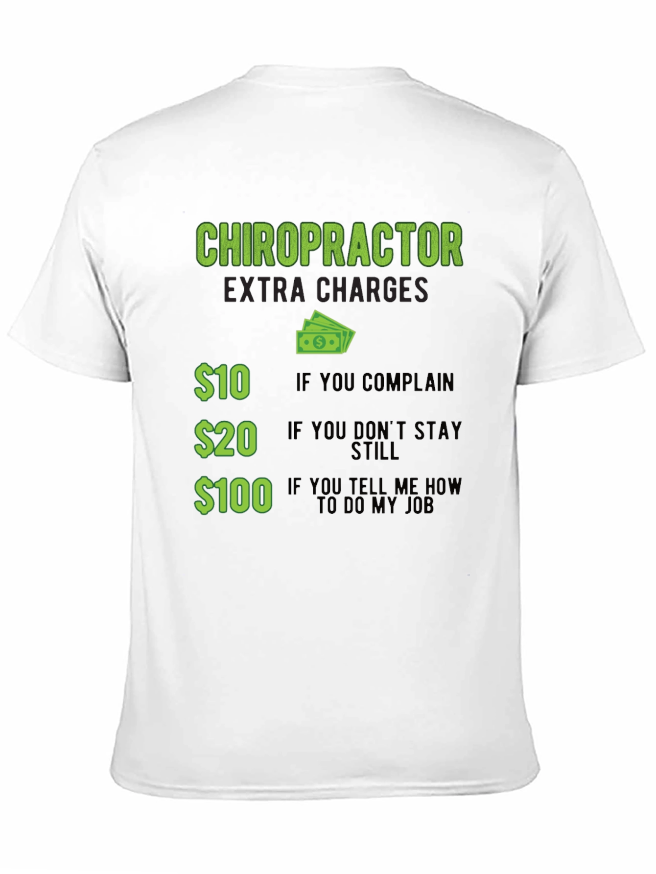 Black Chiropractor Extra Charges Graphic T-Shirt view 11