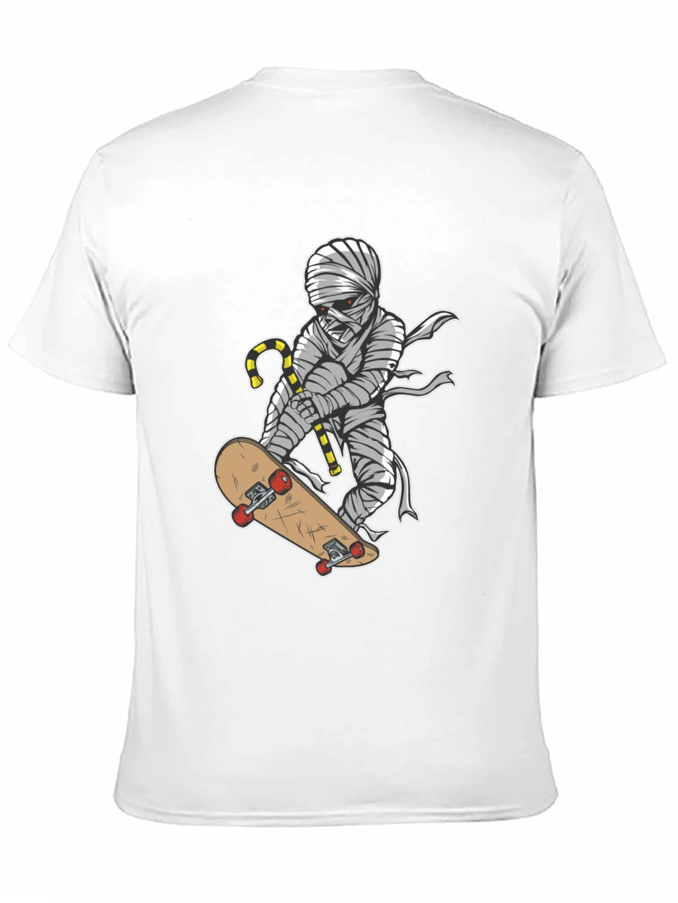 Black Mummy Skateboarder Graphic T-Shirt - Cool Halloween Tee view 11