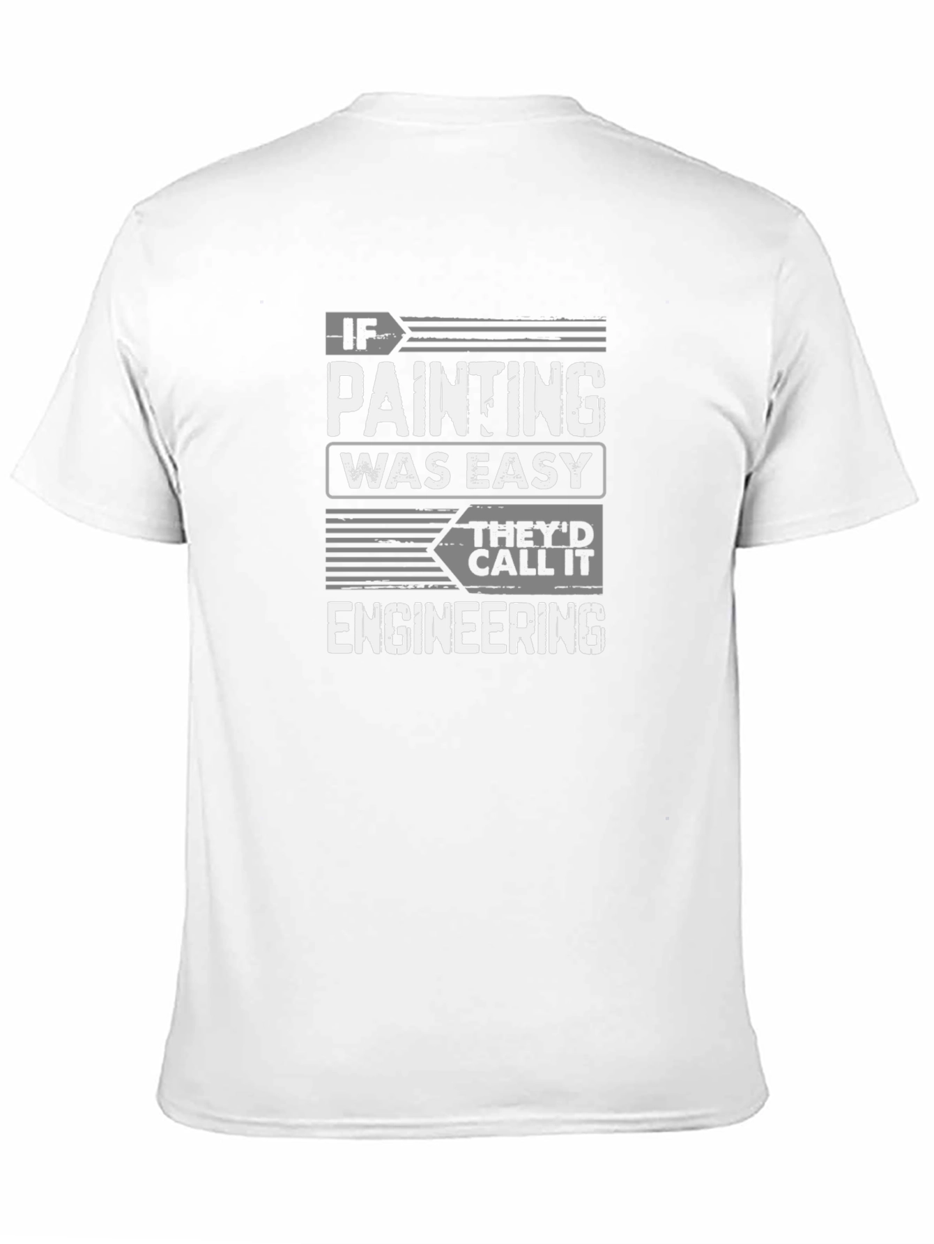 Black Funny Painting vs Engineering Graphic T-Shirt view 11