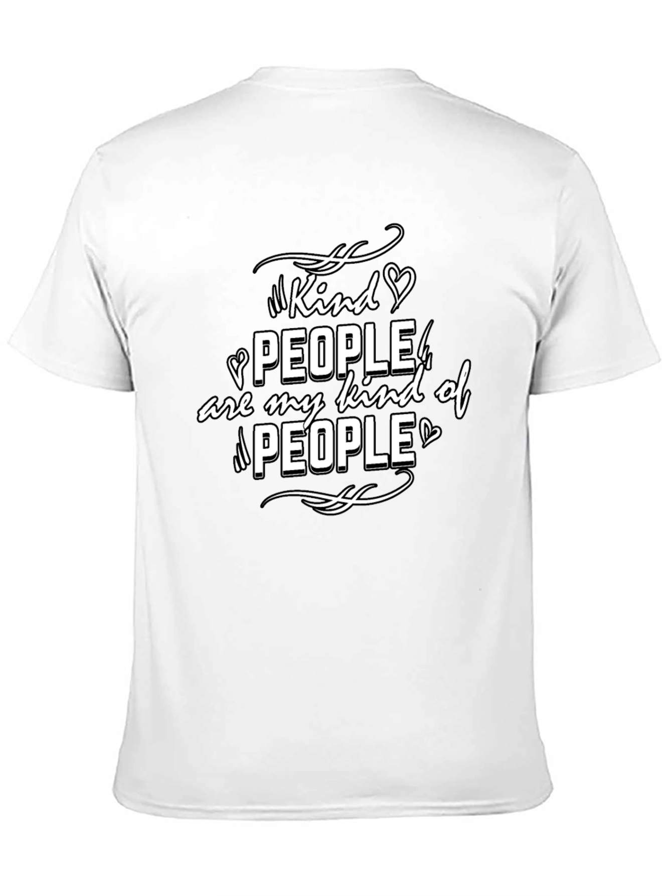 Black Kind People Graphic T-Shirt - Black Crew Neck view 11