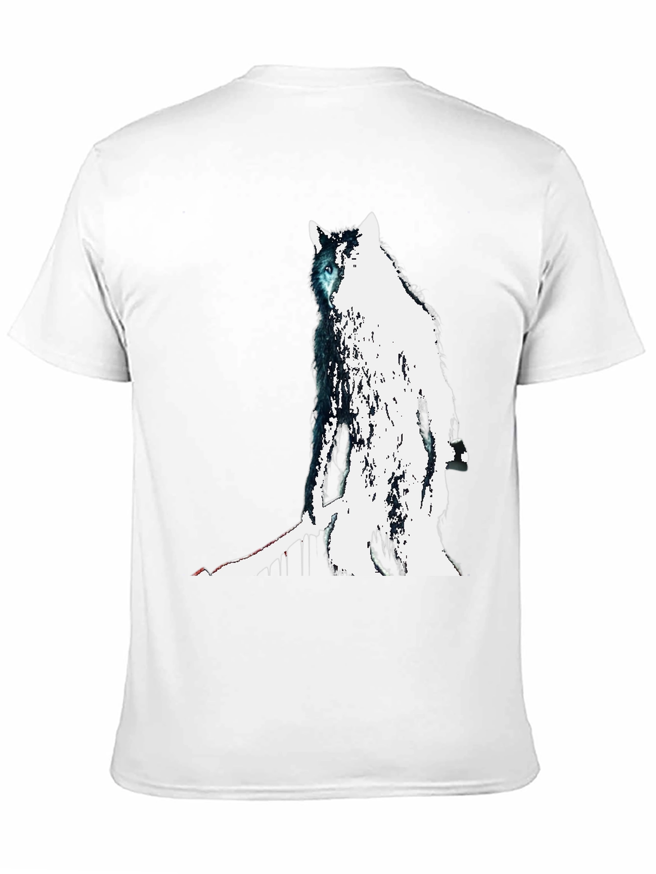 Black Wolf Graphic Print Tee - Men's Black T-Shirt view 11