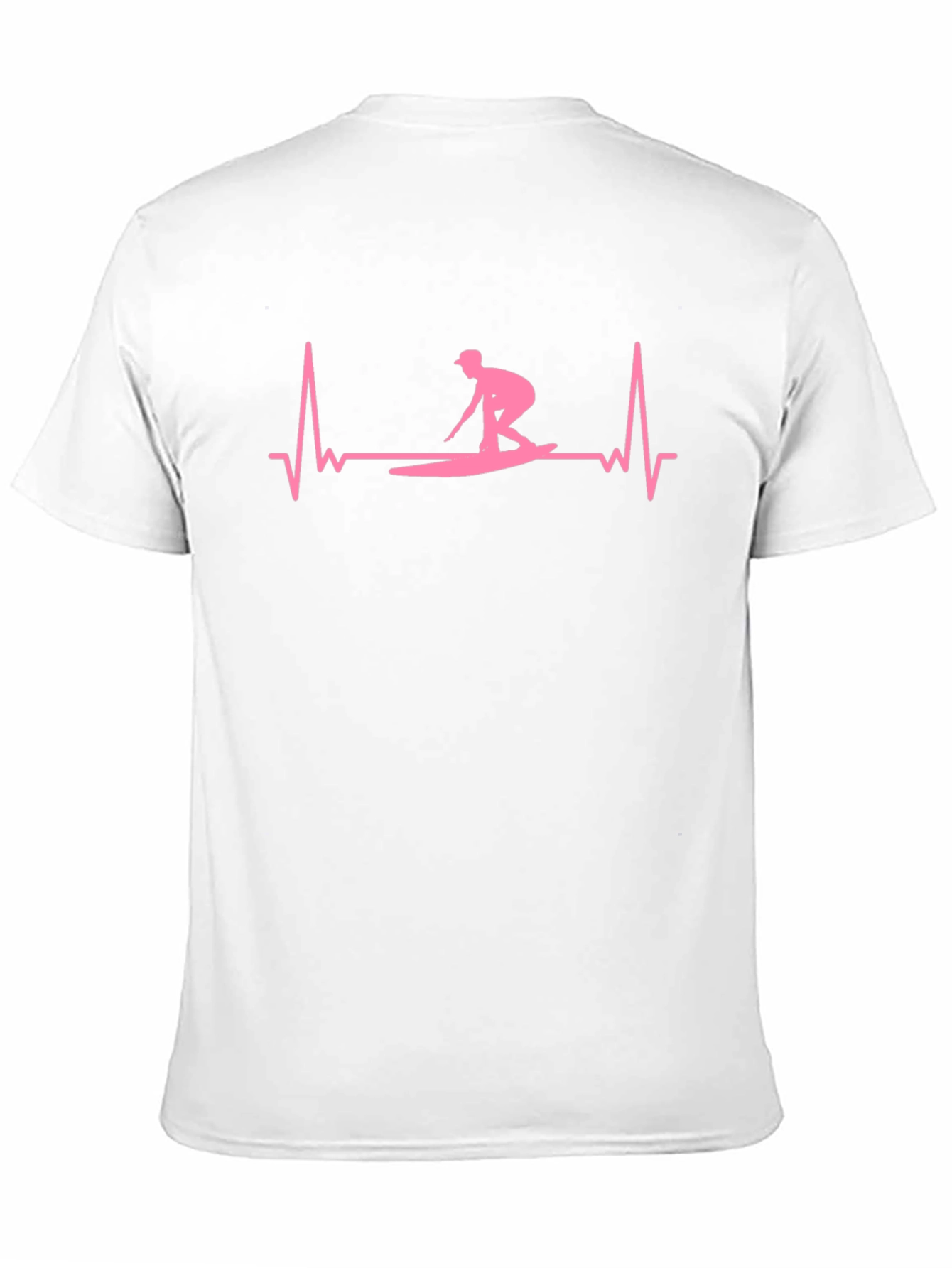 Black Surfing Heartbeat T-Shirt - Black Cotton Tee view 11