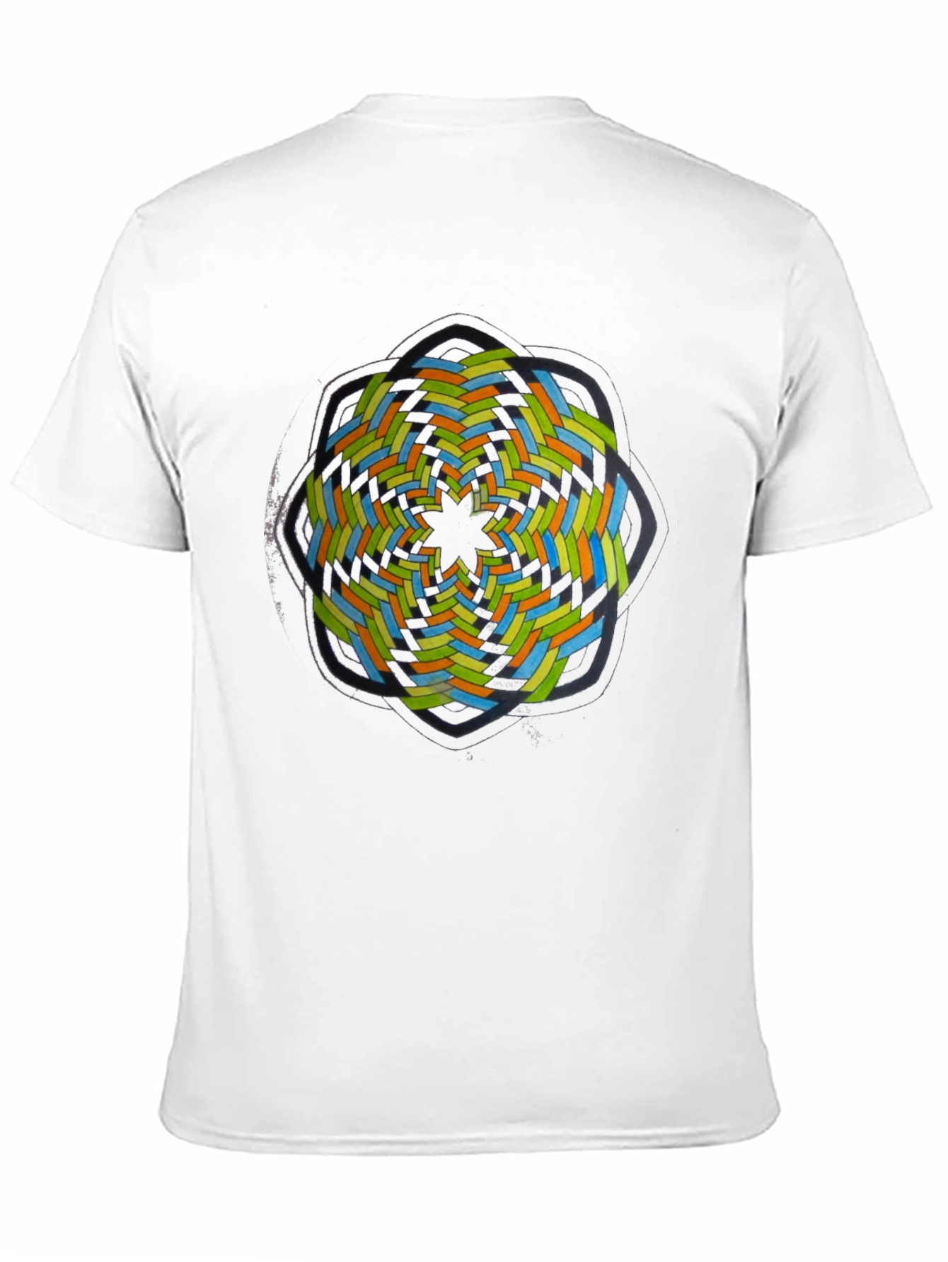 Black Abstract Geometric Graphic Tee - Black view 11