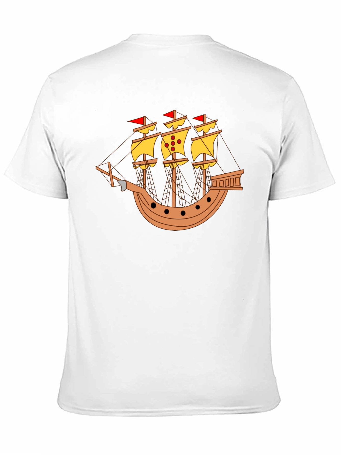 Black Black T-Shirt with Pirate Ship Design view 11