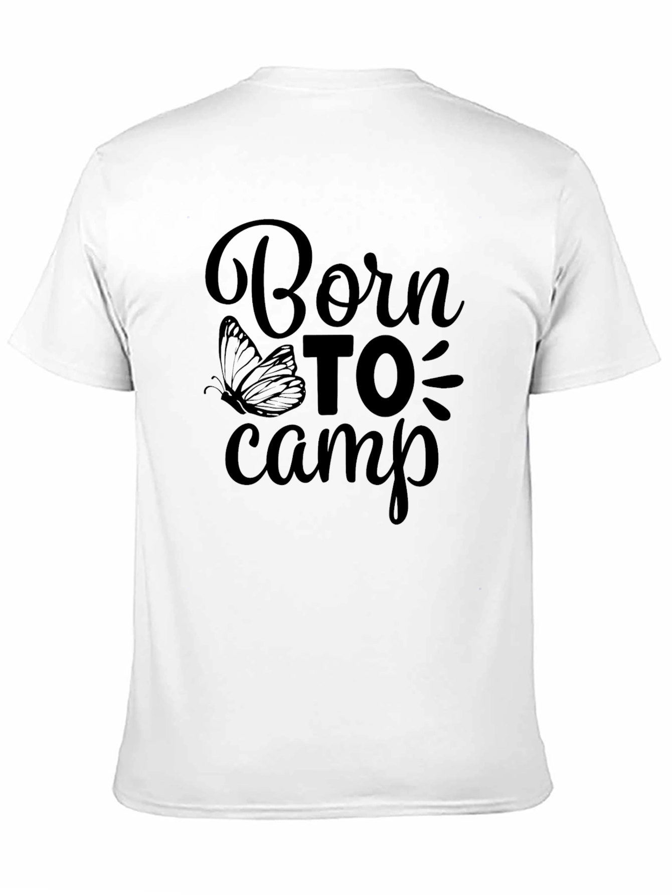 Black Born To Camp Graphic Tee - Black Cotton T-Shirt view 11