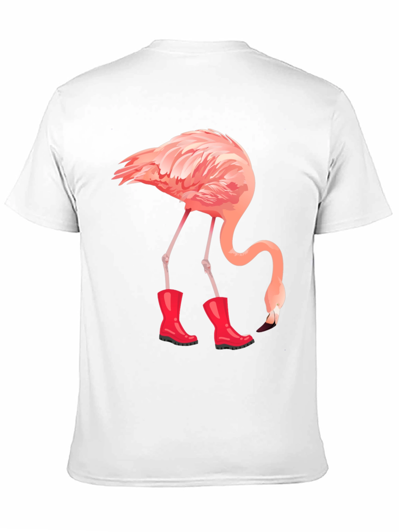 Black Flamingo in Boots Graphic Tee - Quirky Unisex T-Shirt view 11