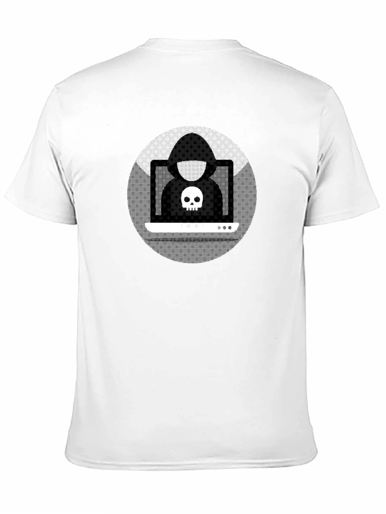 Black Hacker Skull Graphic Black T-Shirt view 11