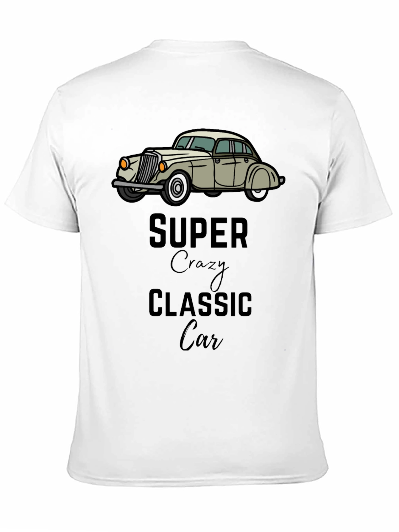 Black Super Crazy Classic Car Black T-Shirt view 11