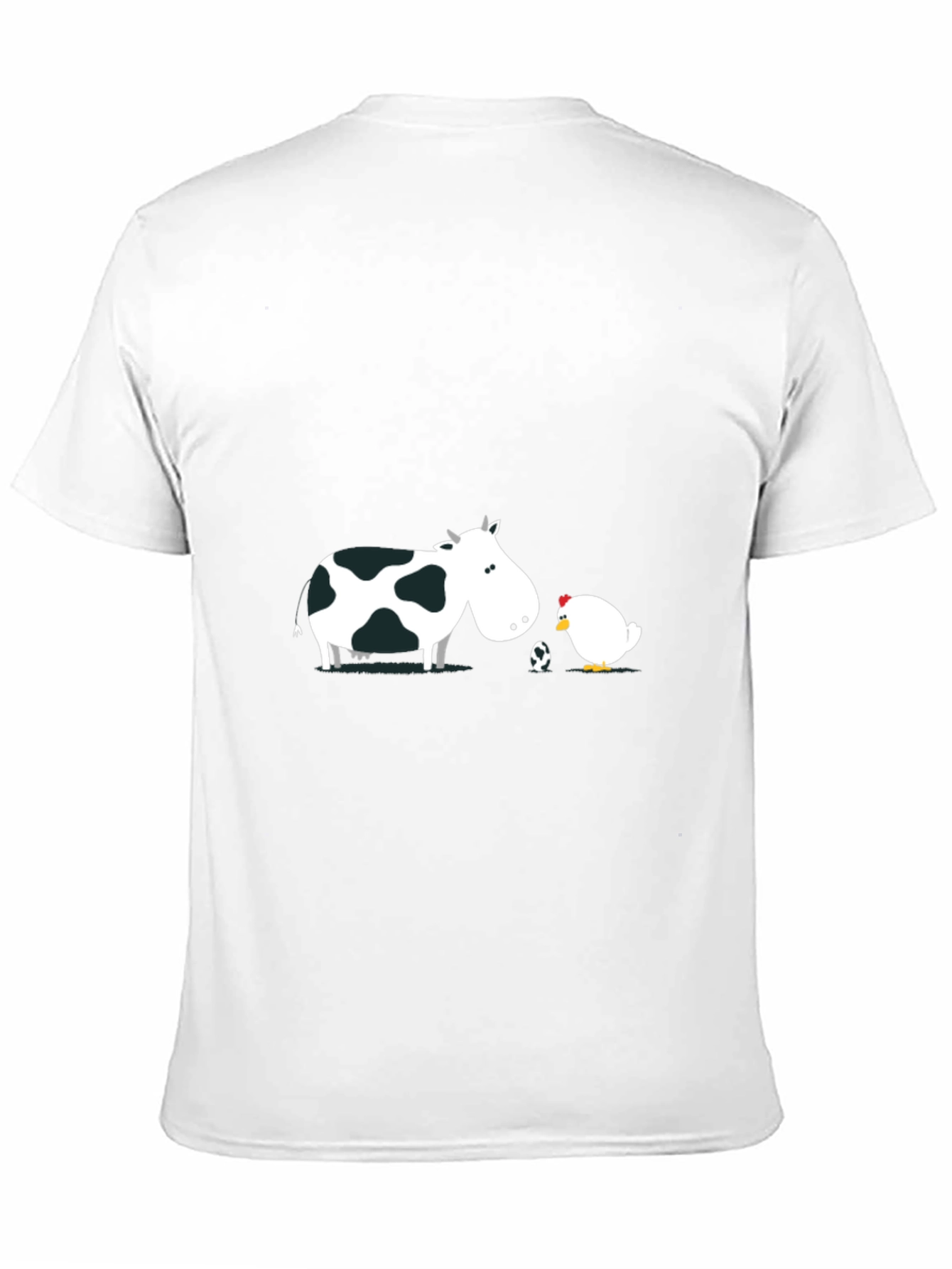 Black Cow and Chicken T-Shirt - Funny Cartoon Design view 11