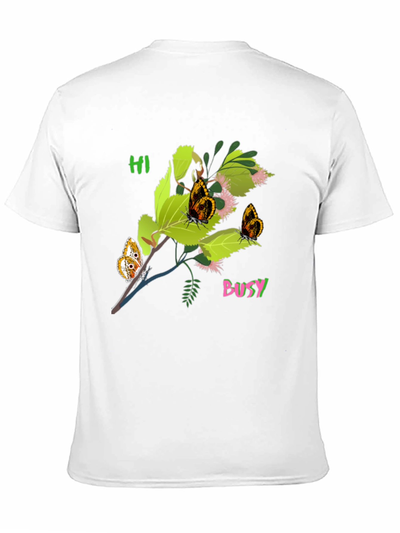 Black Black T-Shirt with Butterfly Bush Graphic view 11