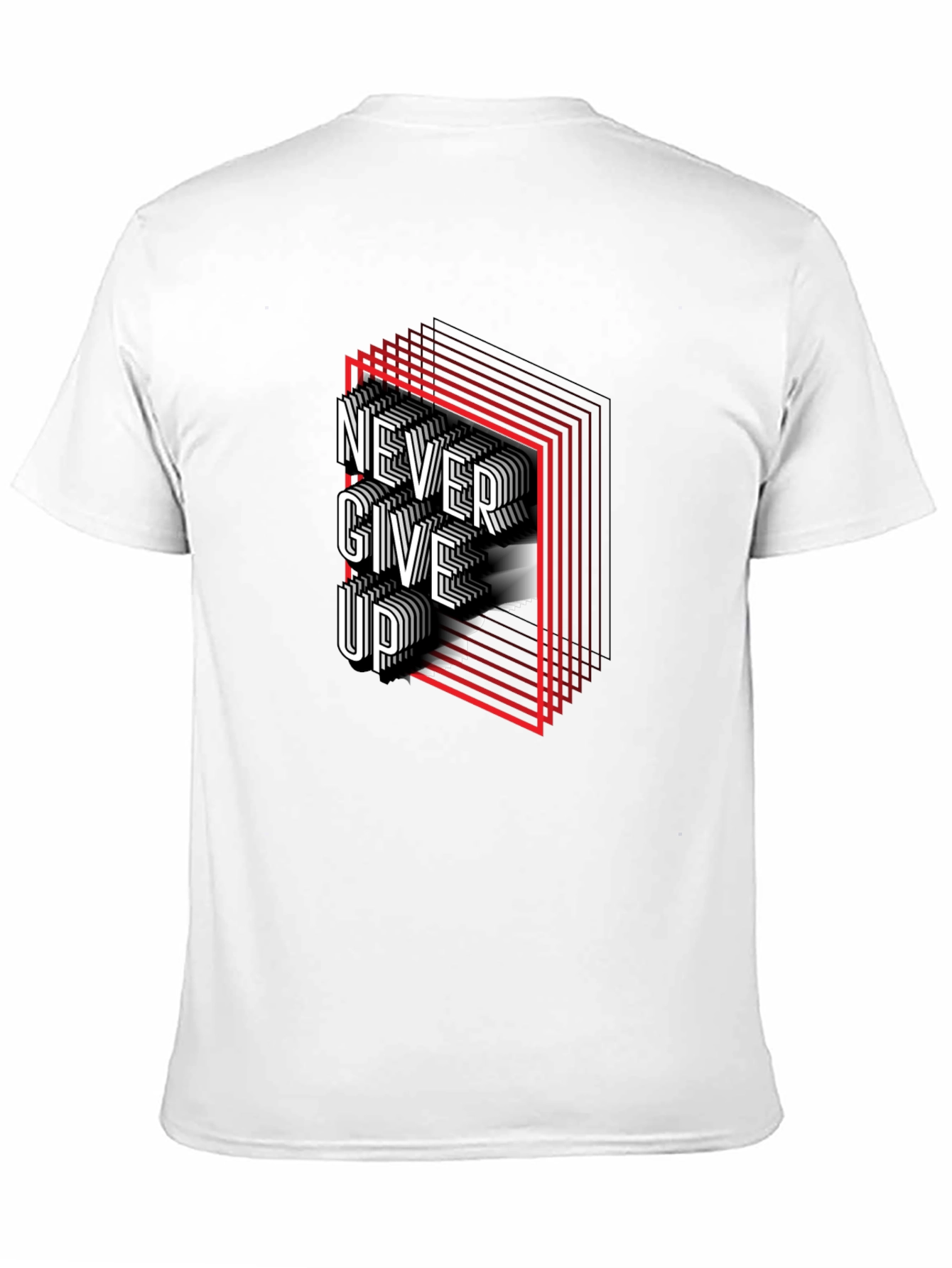 Never Give Up Graphic Print T-Shirt - 11