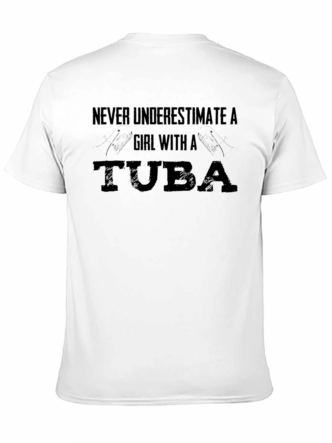 Black Never Underestimate a Girl With a Tuba T-Shirt view 11