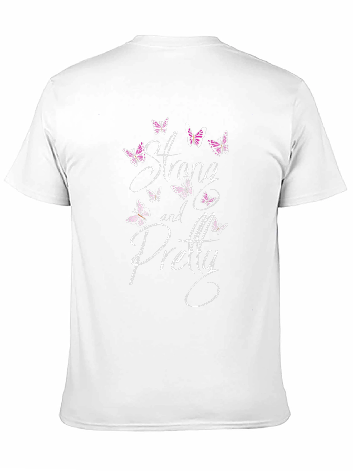 Black Strong and Pretty Butterfly T-Shirt - Black view 11