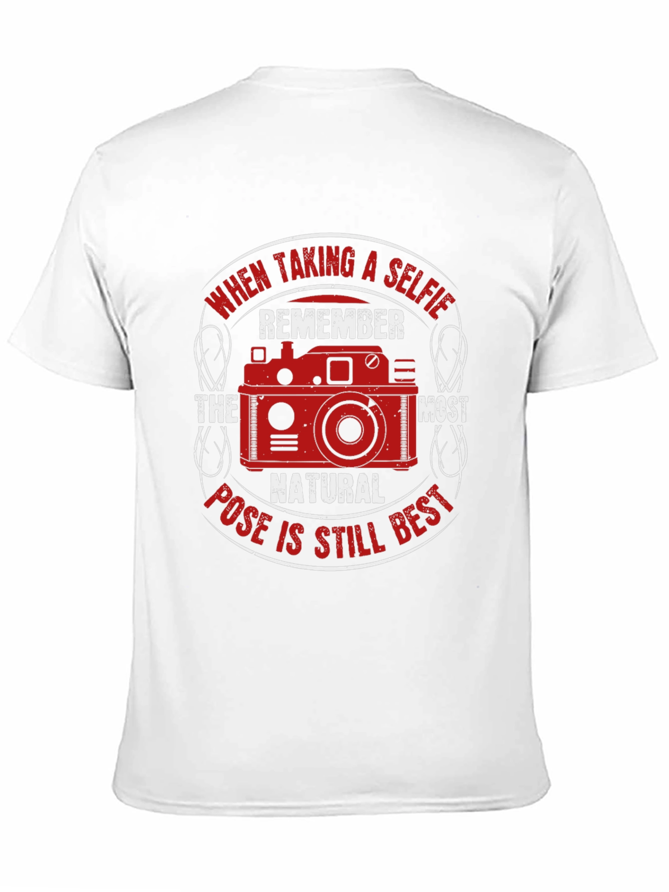 Black Selfie Camera T-Shirt - Natural Pose Best view 11