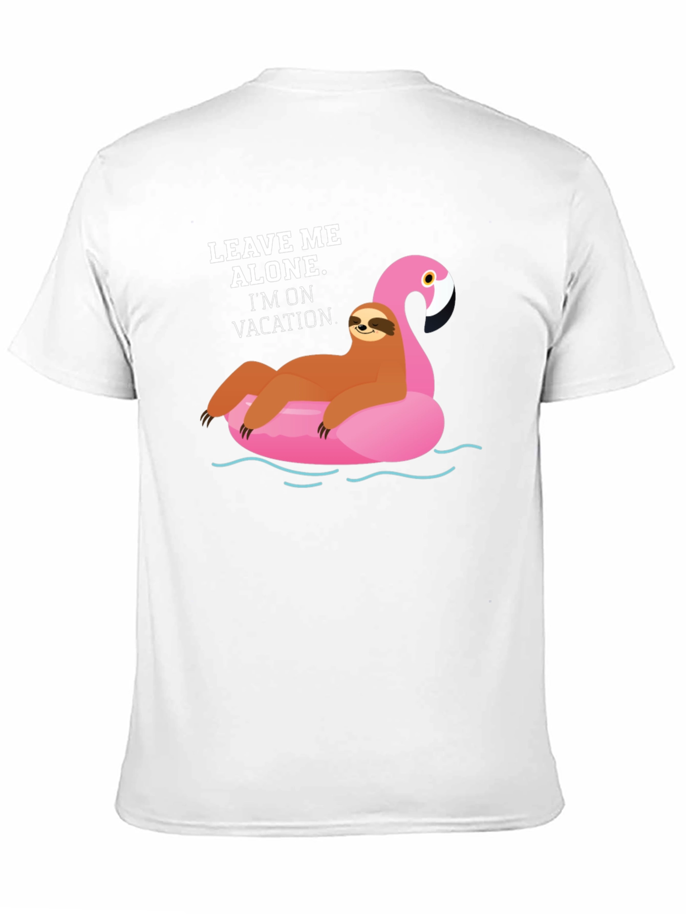 Black Vacation Sloth Flamingo Graphic T-Shirt view 11