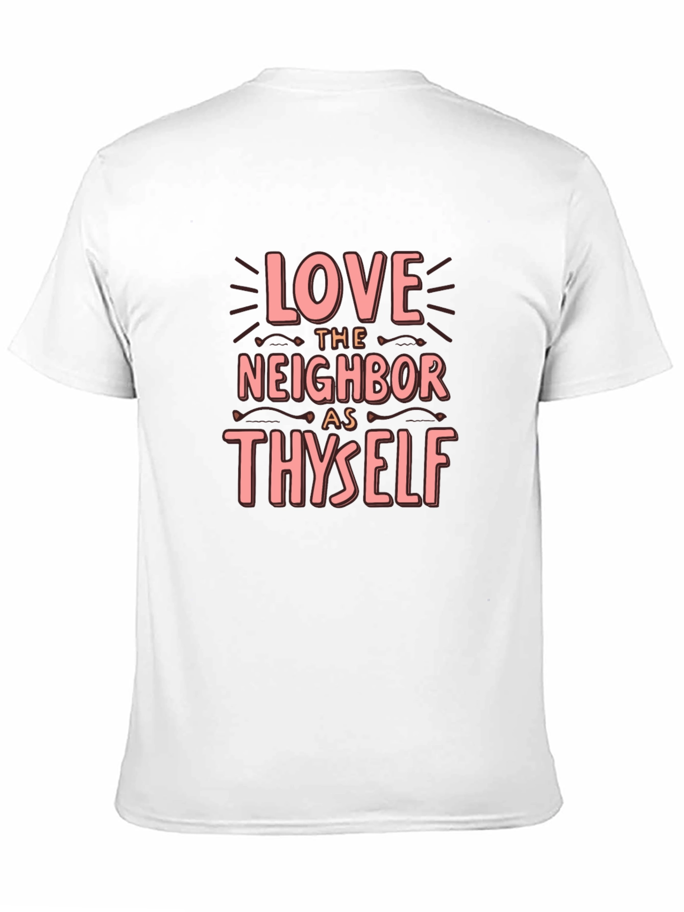 Black Love Thy Neighbor T-Shirt - Black Crew Neck view 11