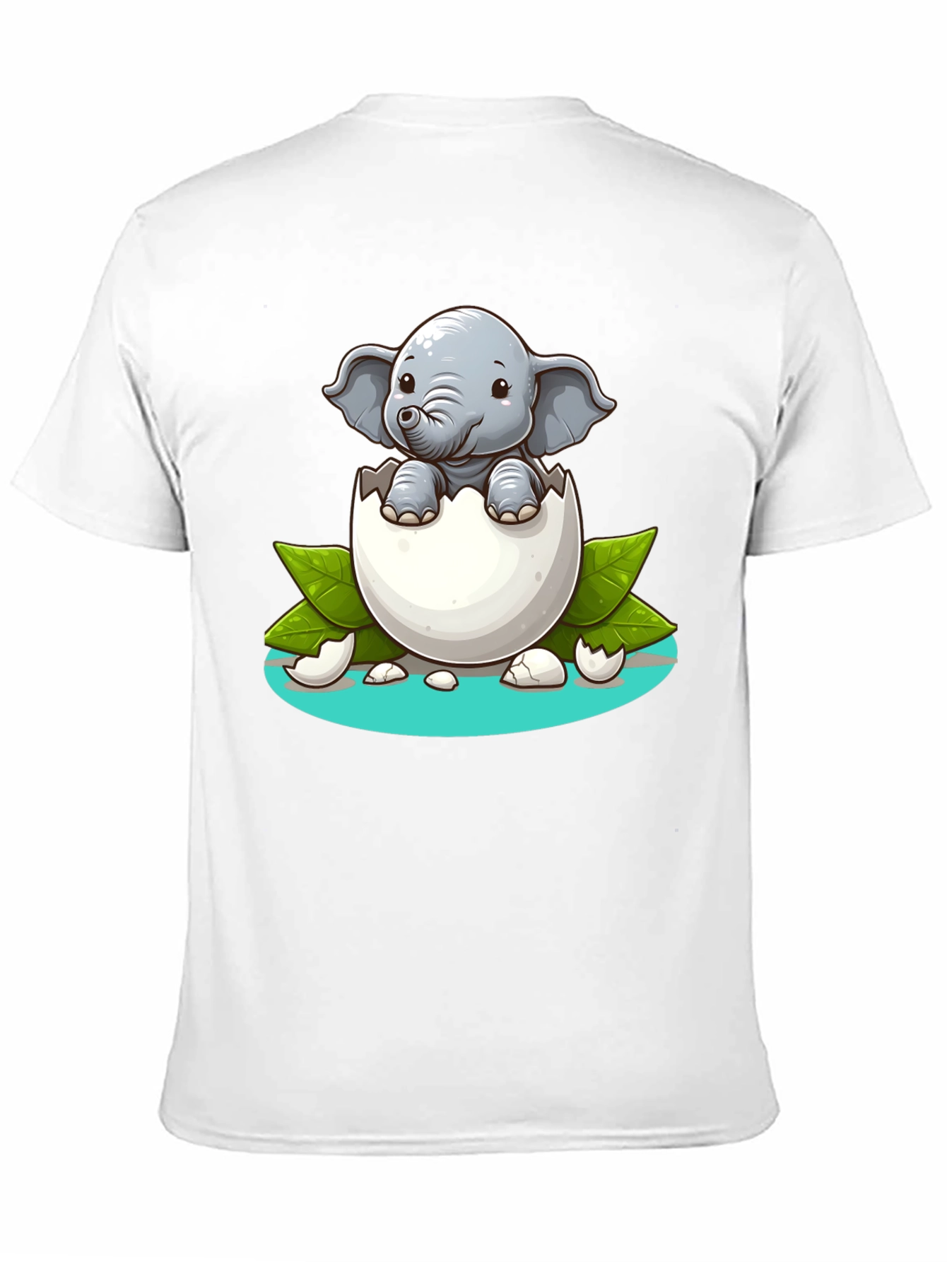 Black Cute Elephant Hatching T-Shirt - Unisex Graphic Tee view 11