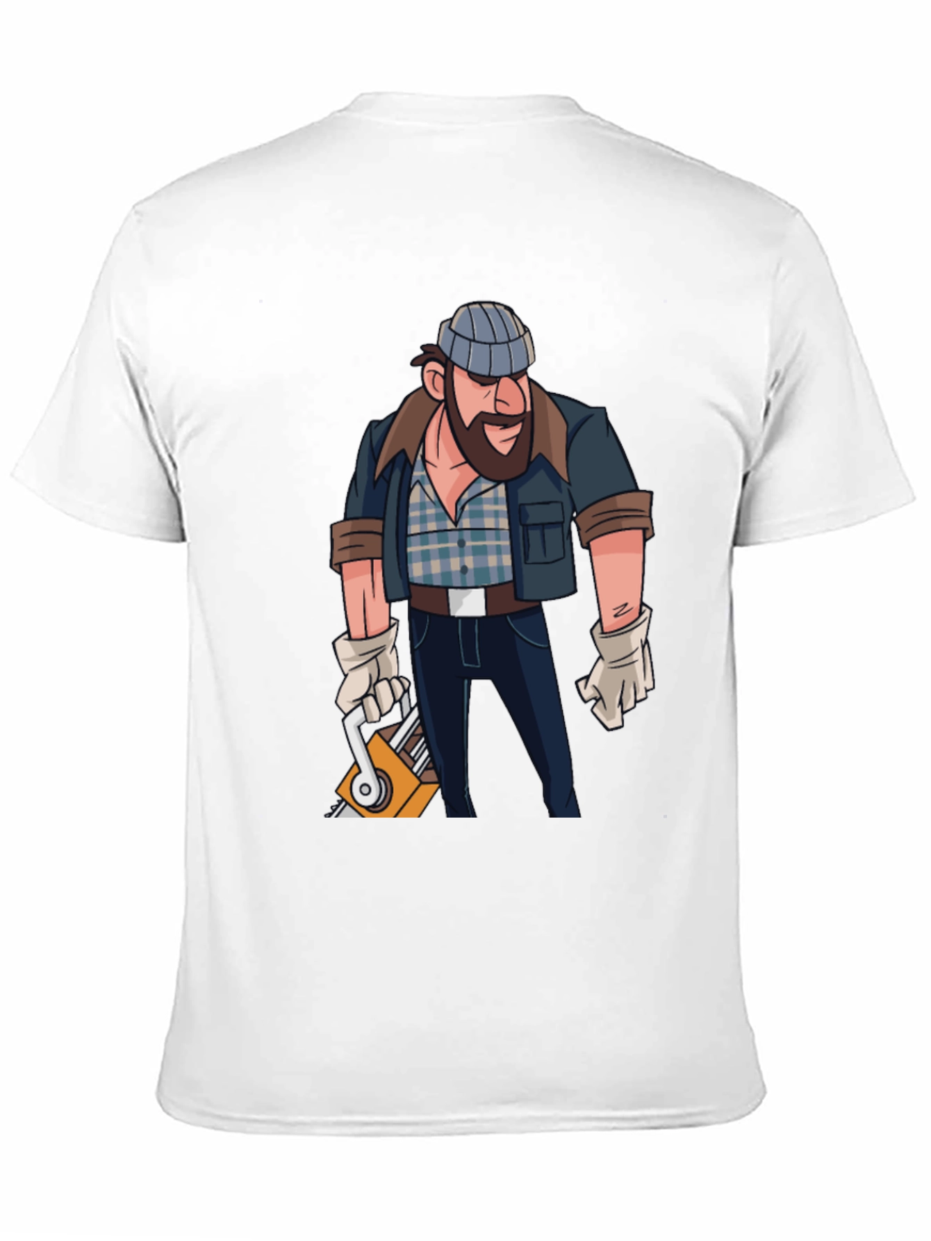 Black Lumberjack Cartoon Graphic T-Shirt view 11