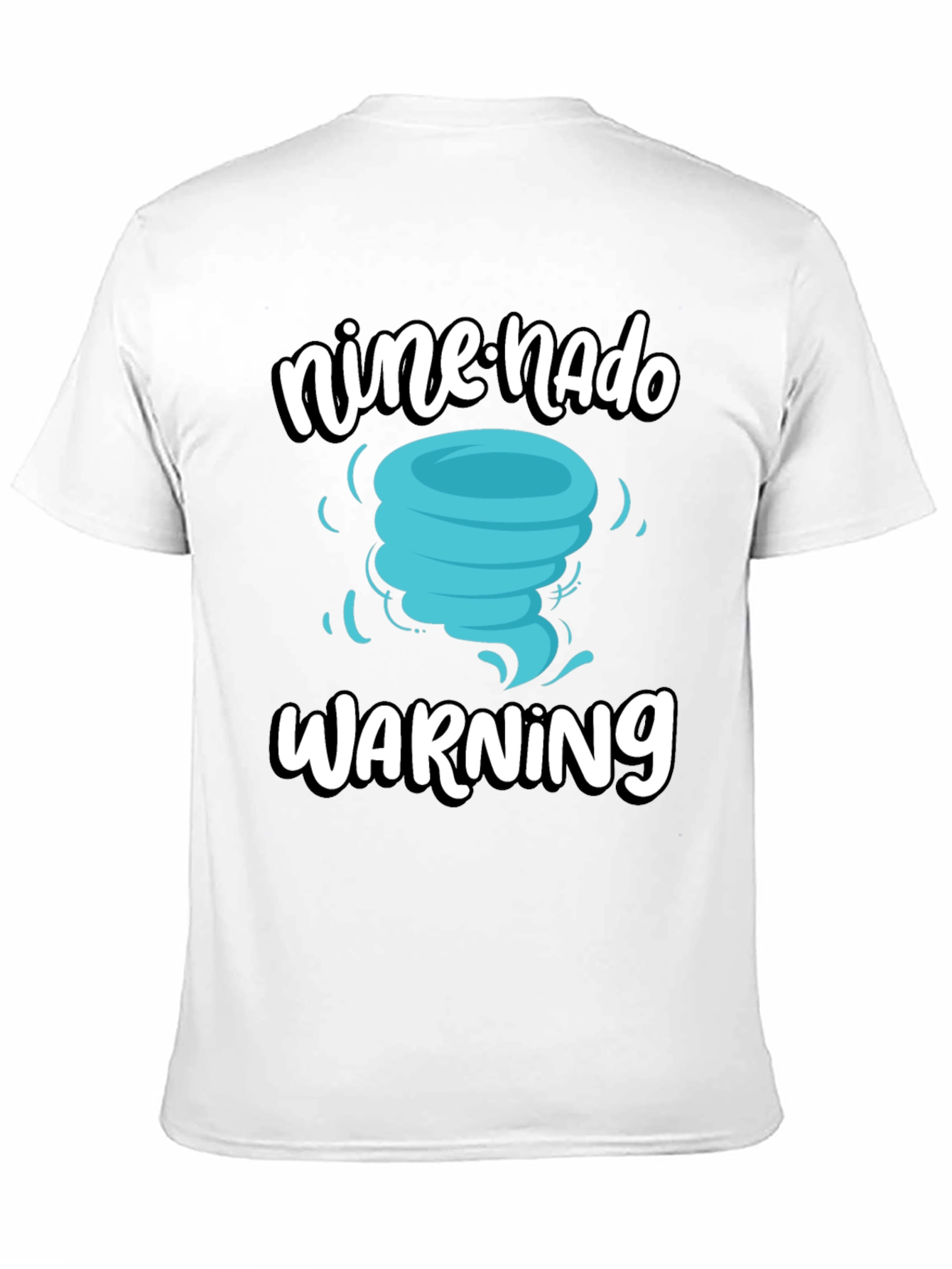 Black Nine-nado Warning T-Shirt: Fun Birthday Tornado Tee view 11
