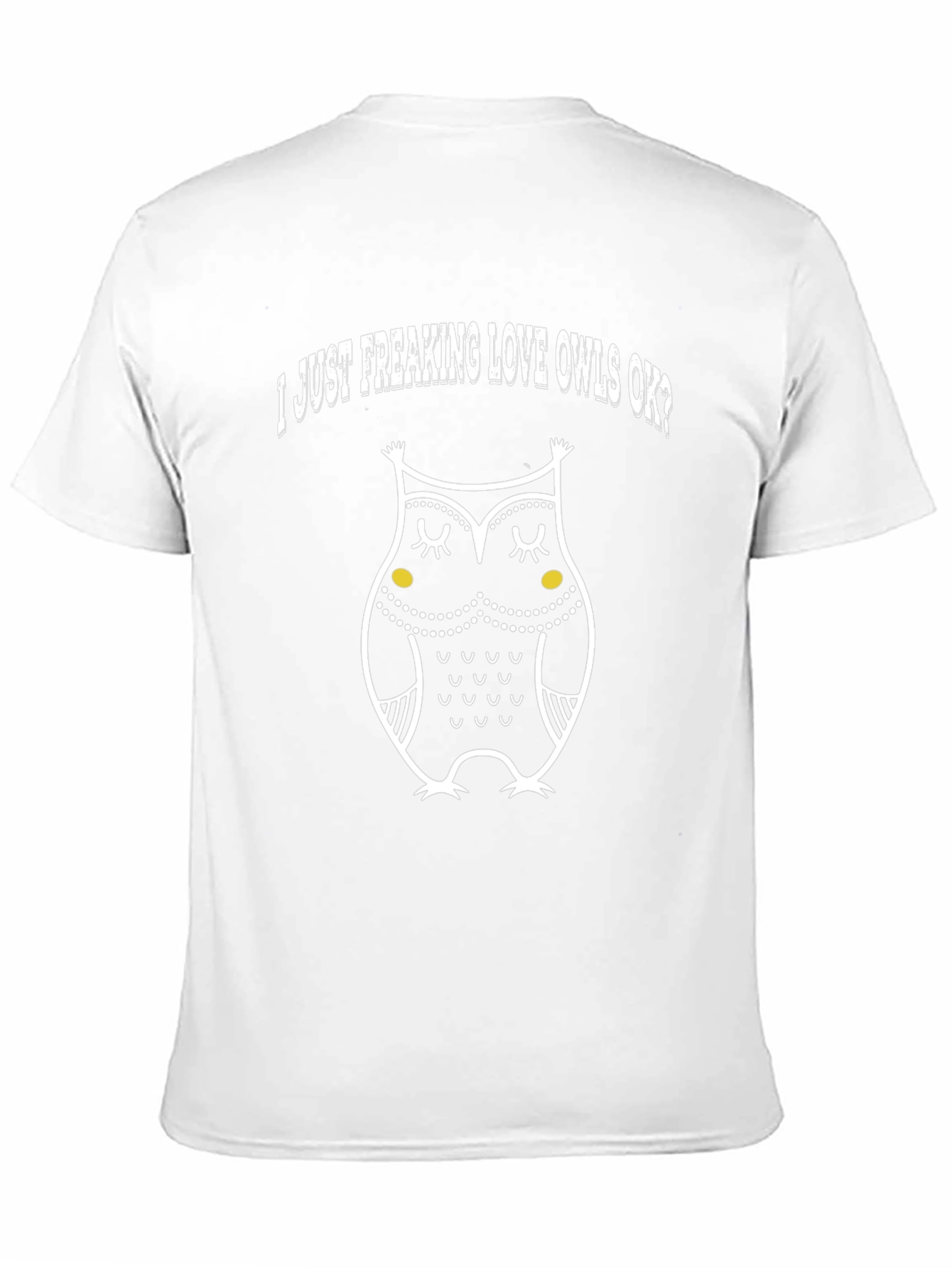 Black I Love Owls OK? Graphic Tee - Casual Black T-Shirt view 11