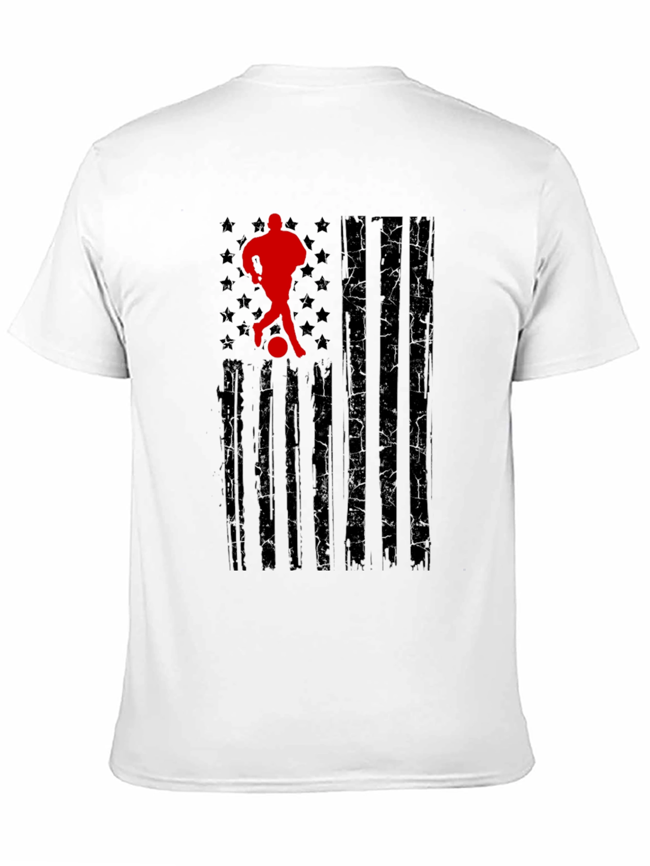 Black Soccer American Flag T-Shirt view 11