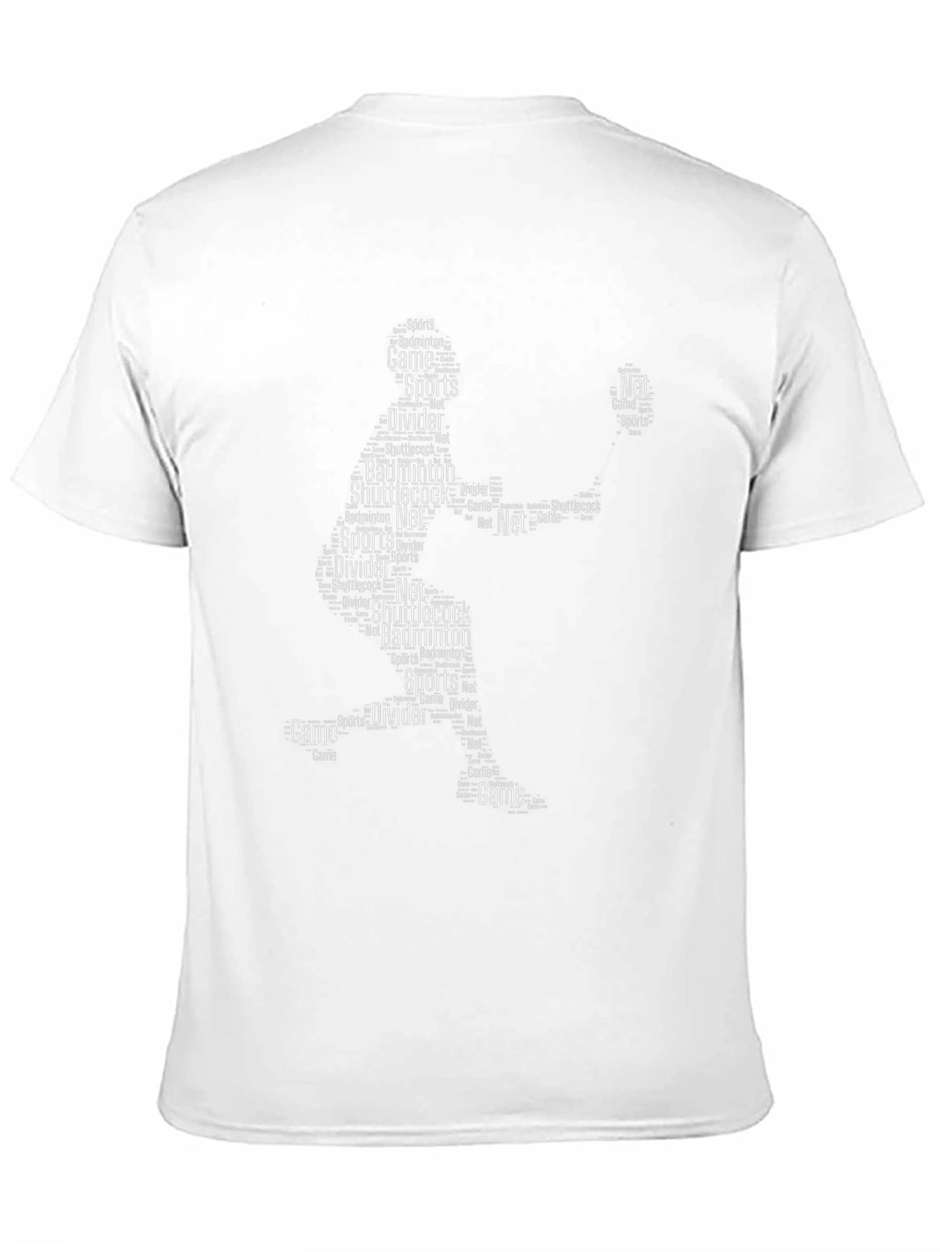Black Badminton Word Art Graphic T-Shirt view 11