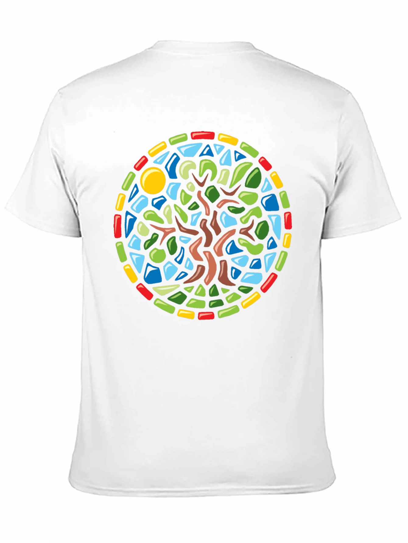 Black Stained Glass Tree Graphic Black T-Shirt view 11