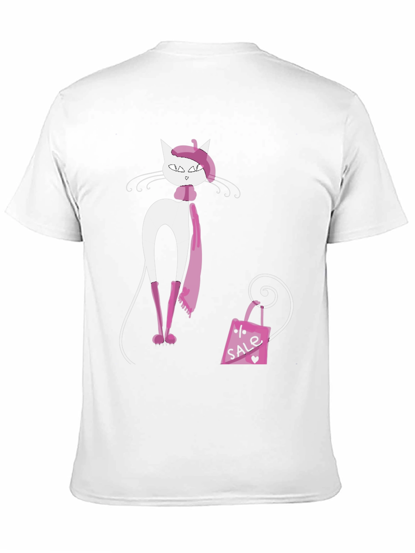 Black Stylish Cat T-Shirt view 11