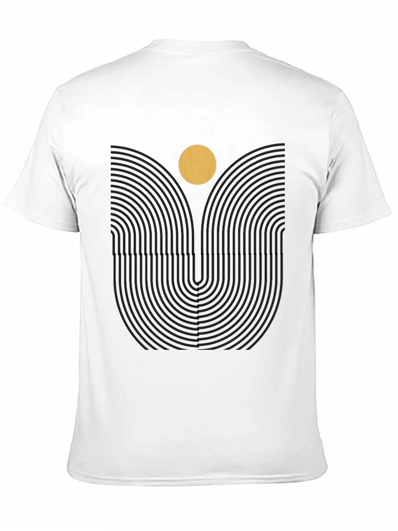 Black Geometric Sun Graphic Print Black Tee view 11