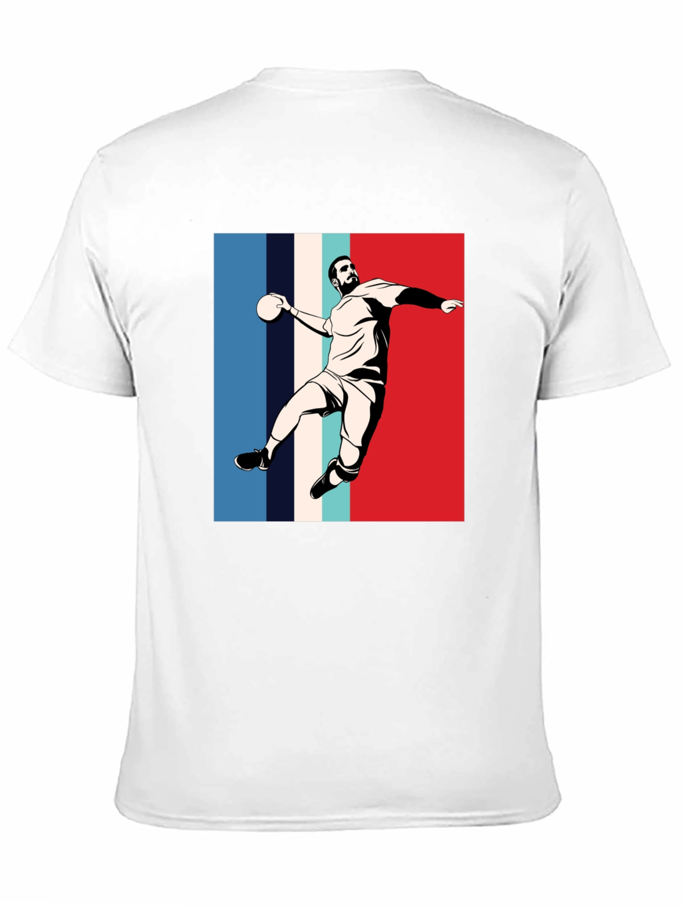 Black Handball Player Graphic T-Shirt view 11