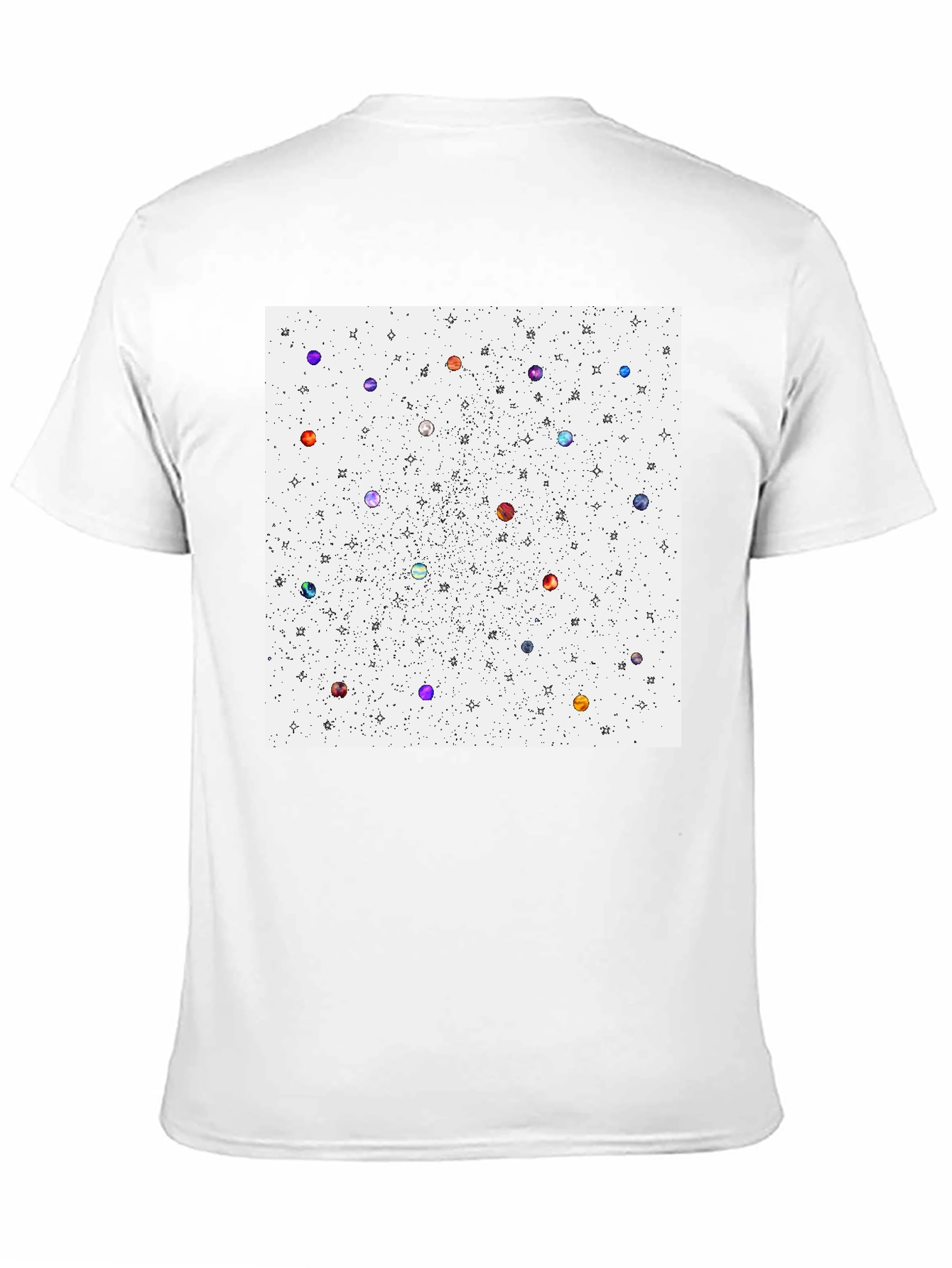 Black Space Planets Graphic Tee - Modern Cotton Blend Shirt view 11