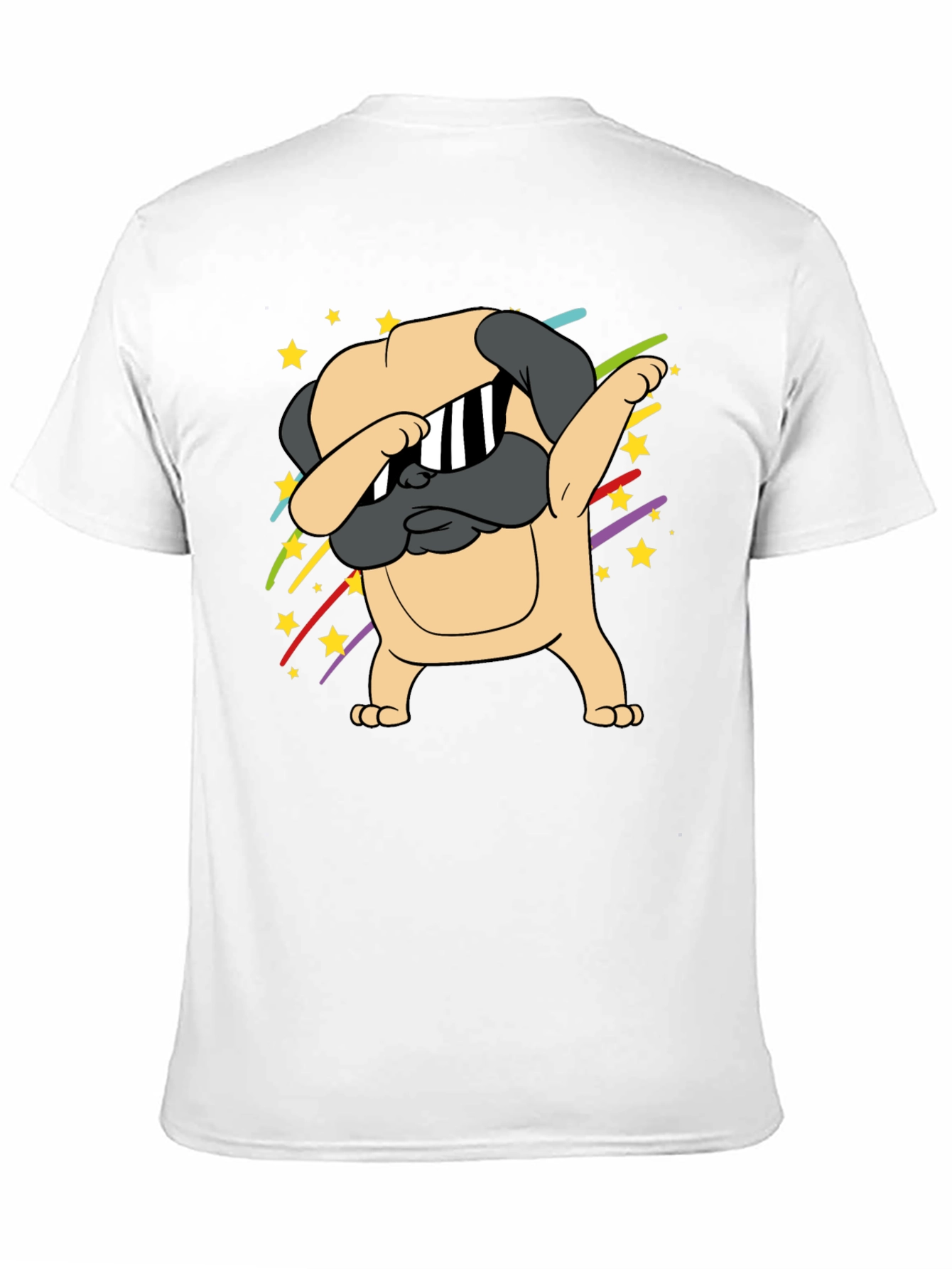 Black Dabbing Pug Graphic Tee - Trendy Dog Lover Shirt view 11