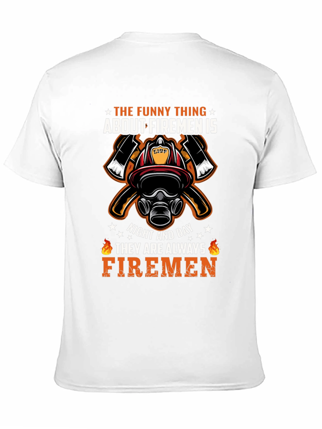 Black Firemen Graphic T-Shirt - Always Firemen Design view 11