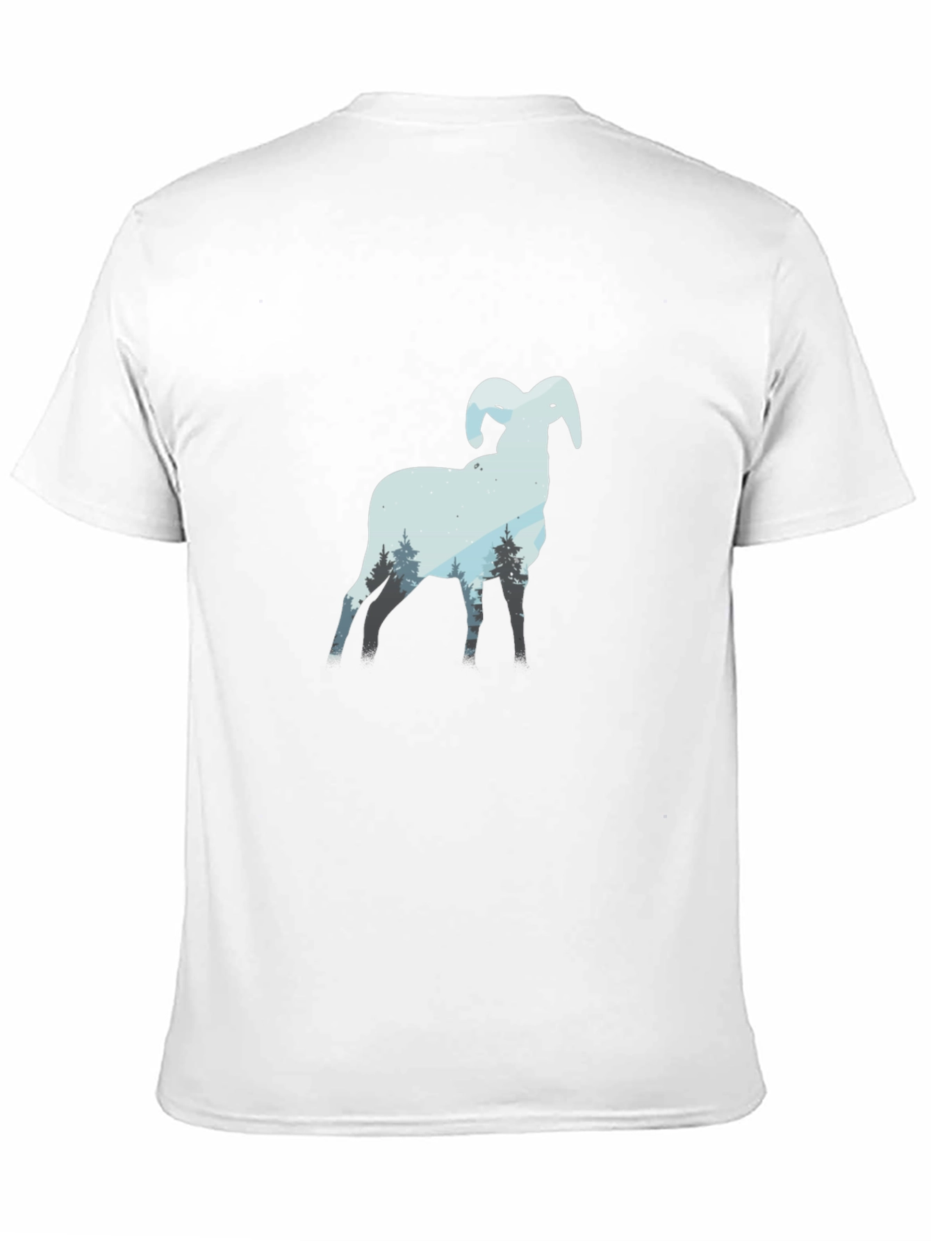 Black Ram Mountain Scene Black T-Shirt view 11