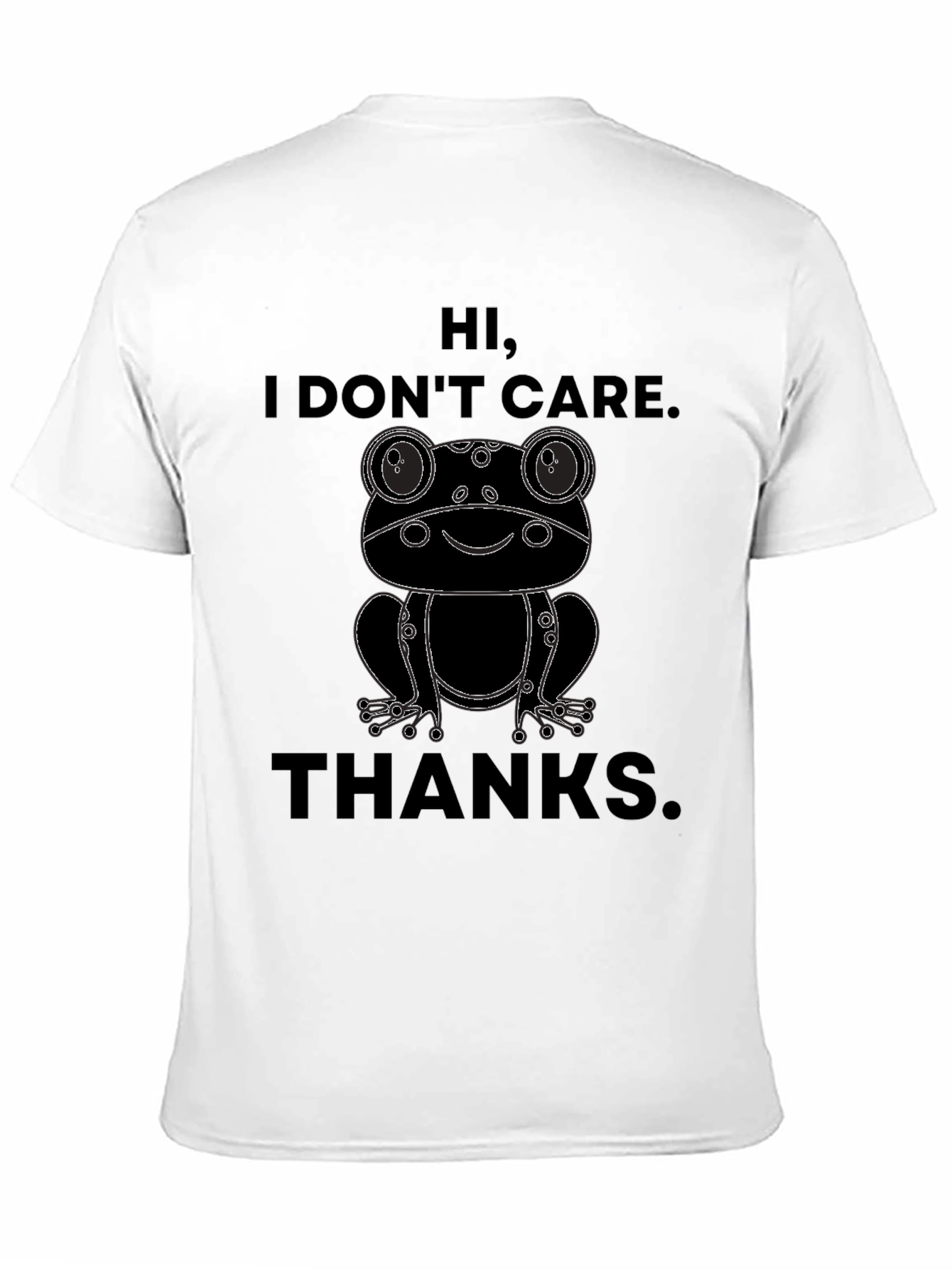 Black Hi, I Don't Care Frog Graphic T-Shirt view 11