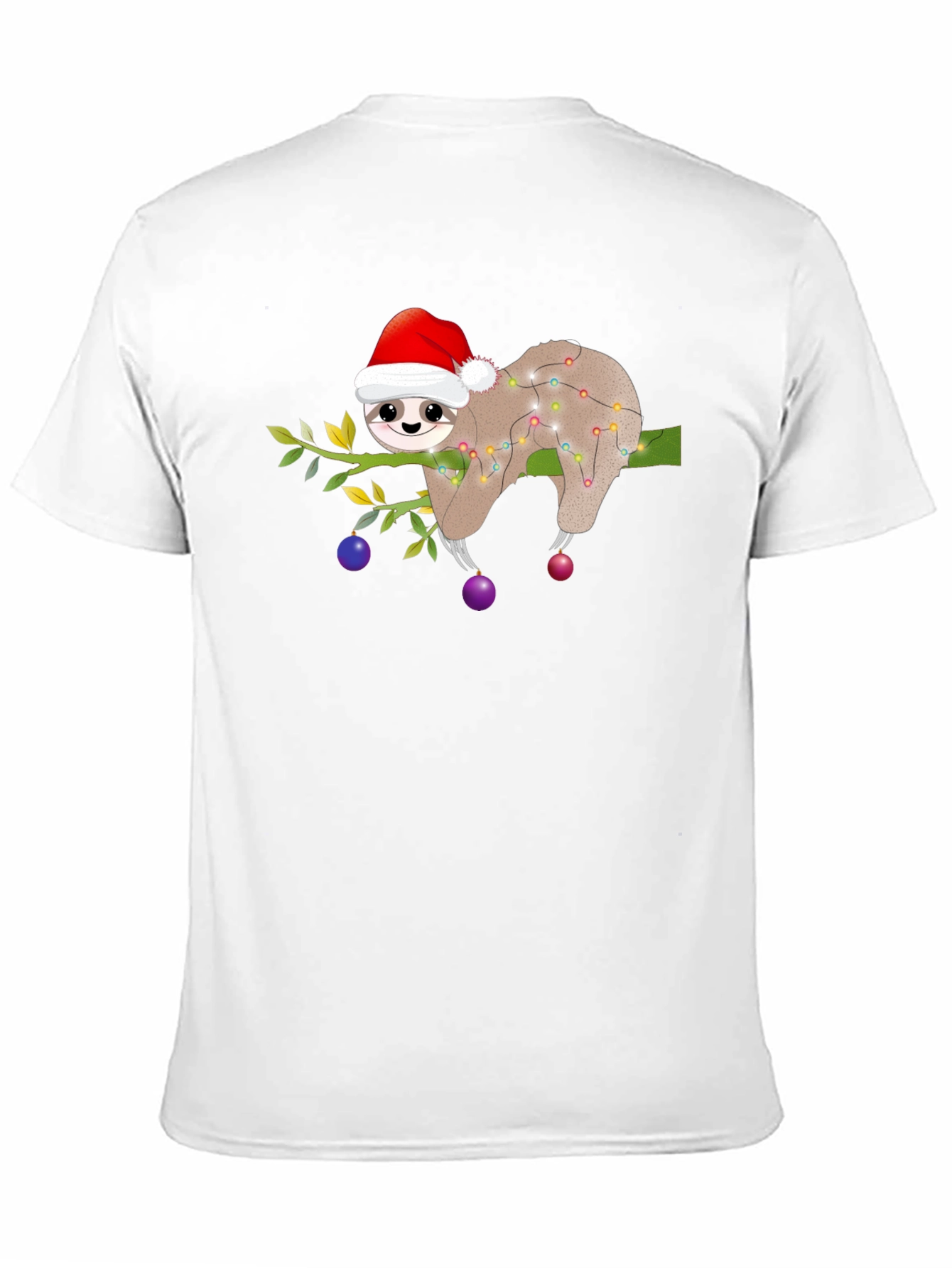 Black Christmas Sloth T-Shirt - Holiday Party Ready view 11
